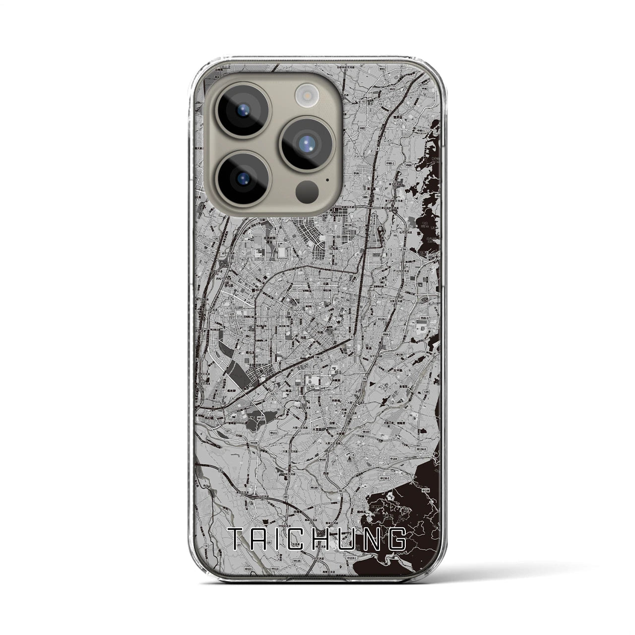 【台中(台湾)】地図柄iPhoneケース(クリアタイプ)