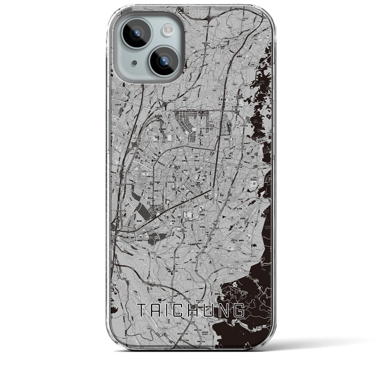 【台中(台湾)】地図柄iPhoneケース(クリアタイプ)