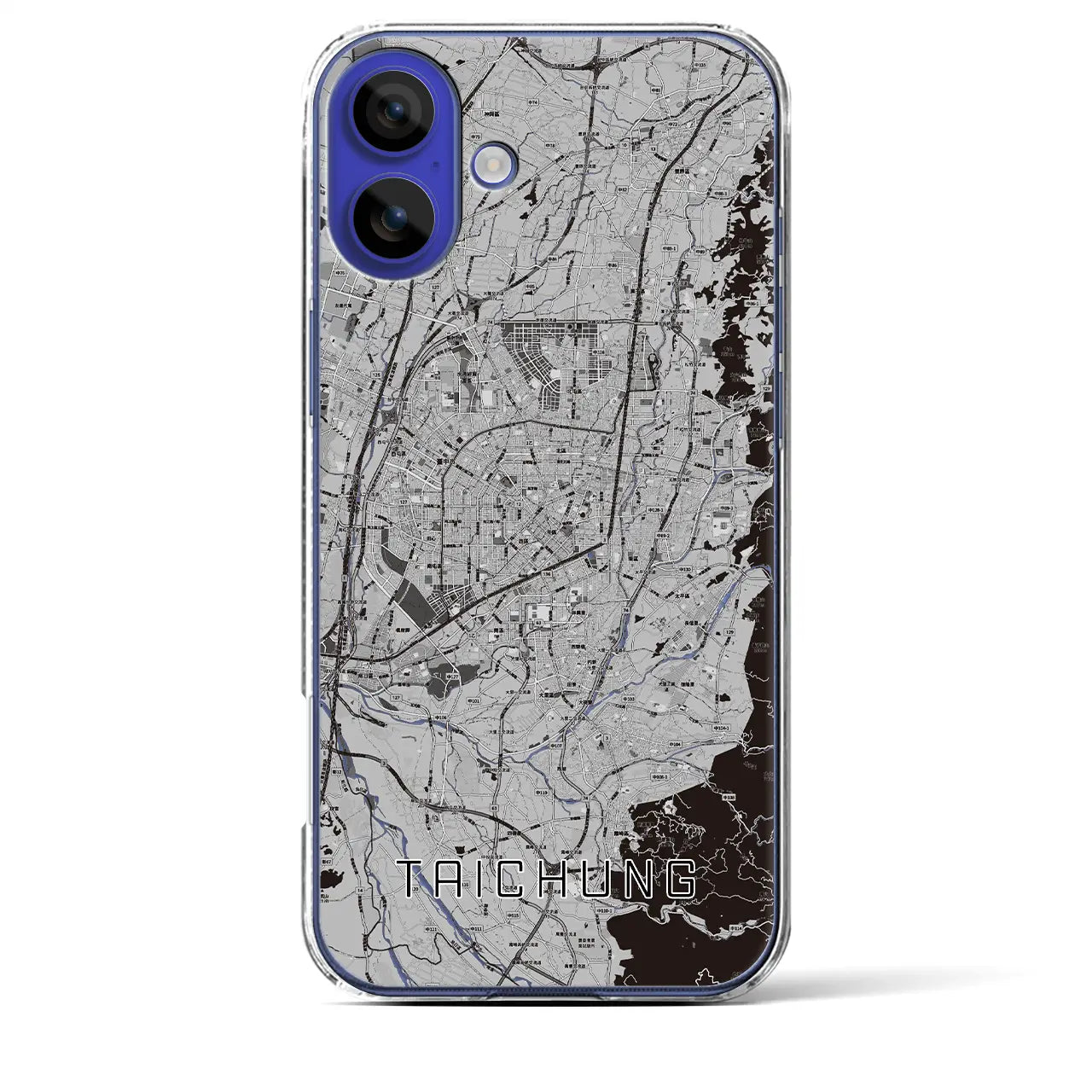 【台中(台湾)】地図柄iPhoneケース(クリアタイプ)