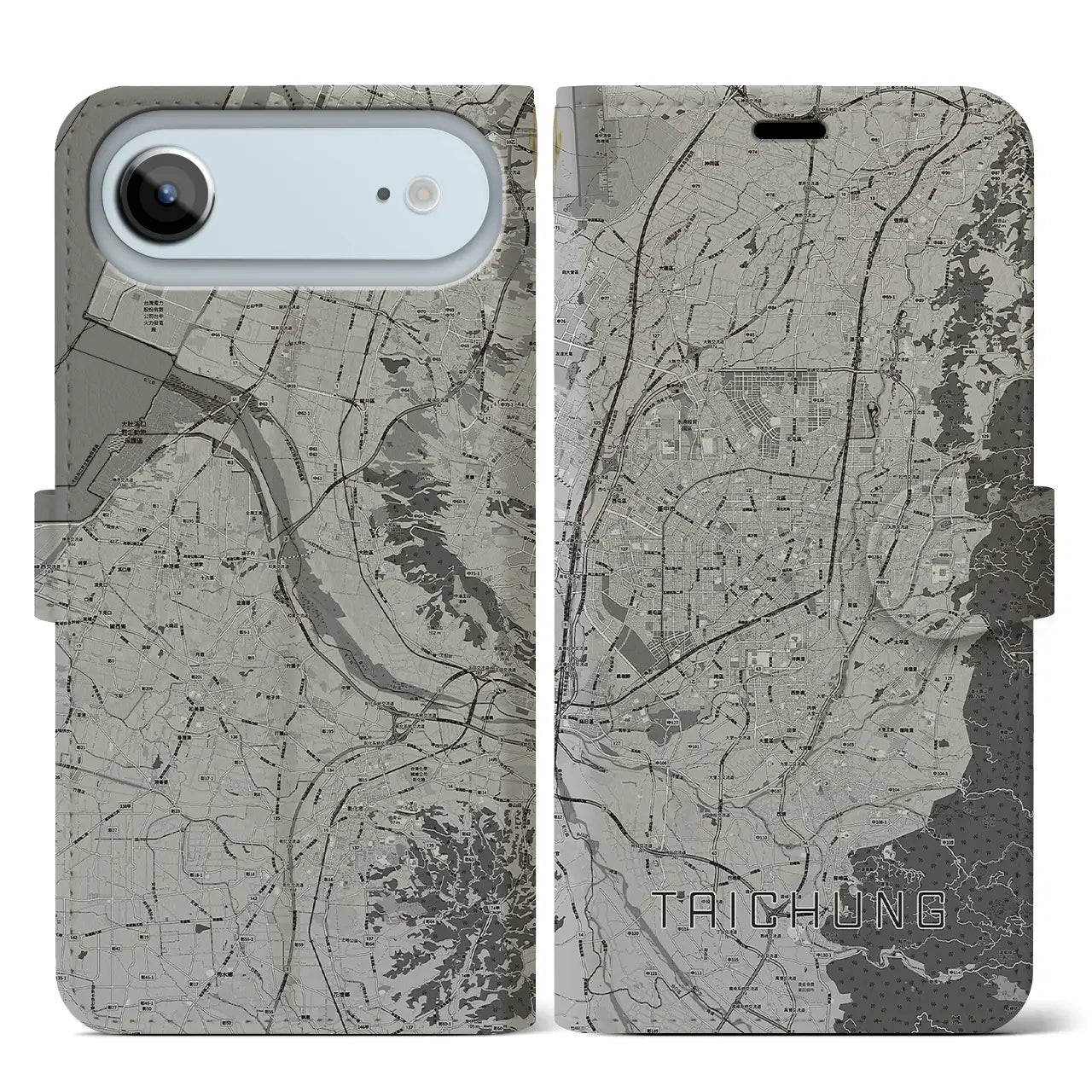 【台中(台湾)】地図柄iPhoneケース(手帳タイプ)