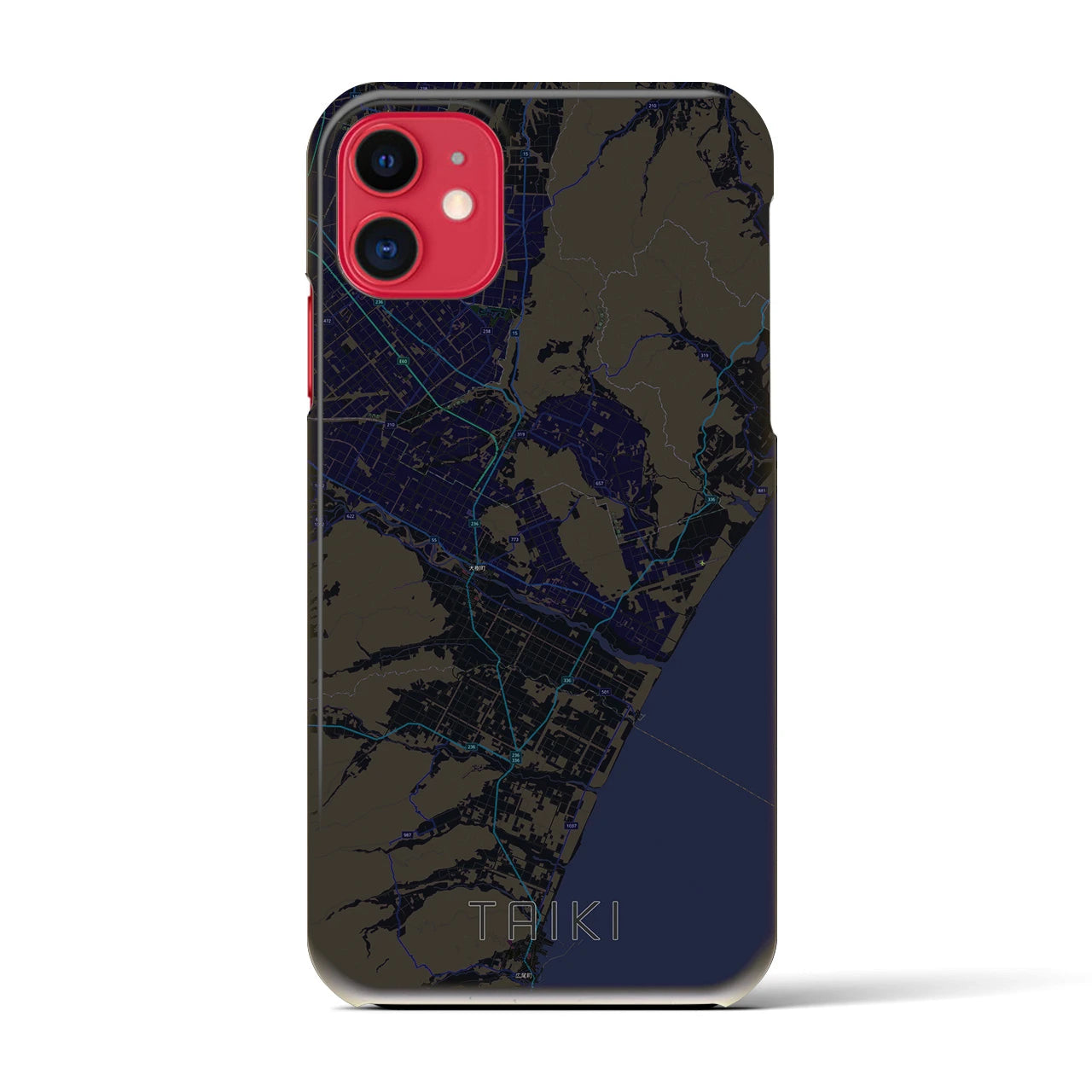 【大樹(北海道)】地図柄iPhoneケース(バックカバータイプ)
