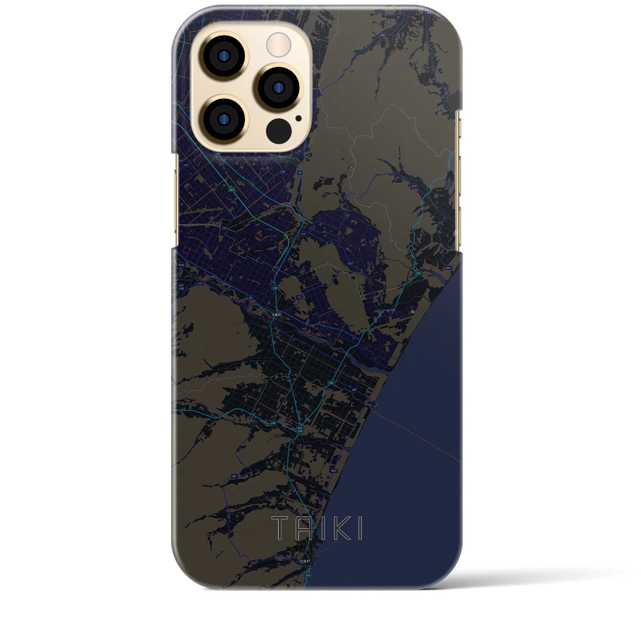 【大樹(北海道)】地図柄iPhoneケース(バックカバータイプ)