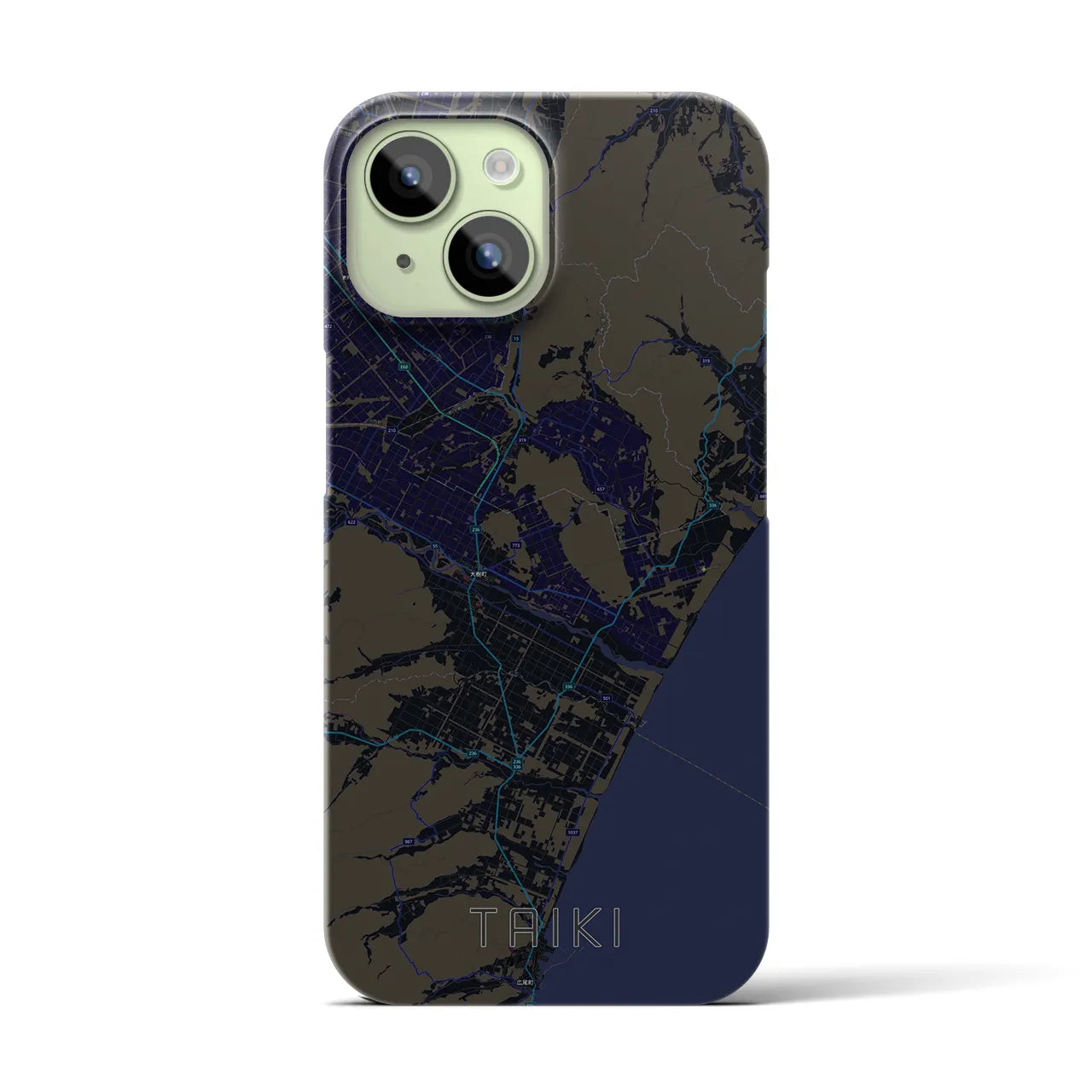 【大樹(北海道)】地図柄iPhoneケース(バックカバータイプ)