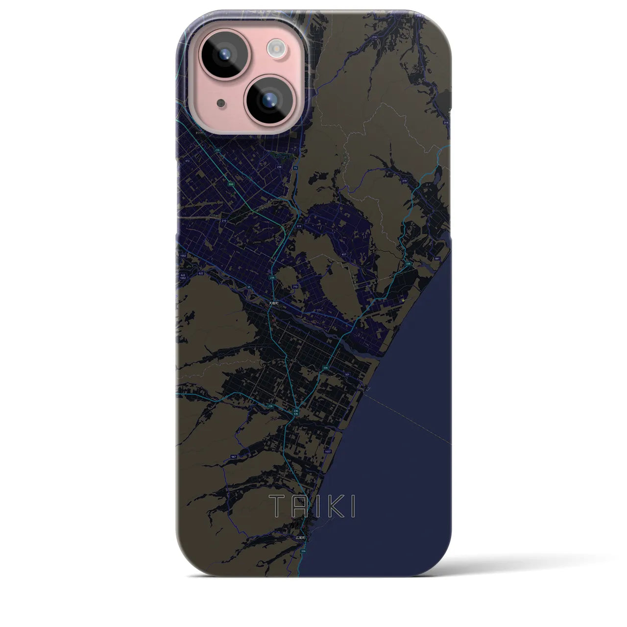 【大樹(北海道)】地図柄iPhoneケース(バックカバータイプ)