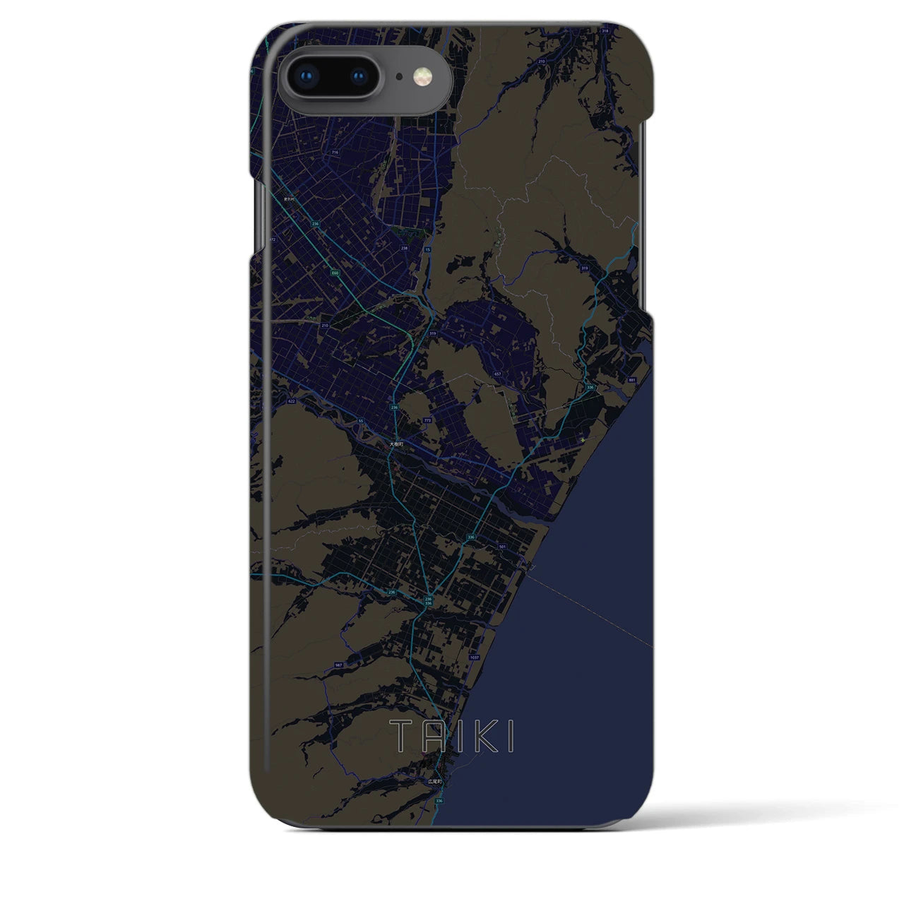 【大樹(北海道)】地図柄iPhoneケース(バックカバータイプ)