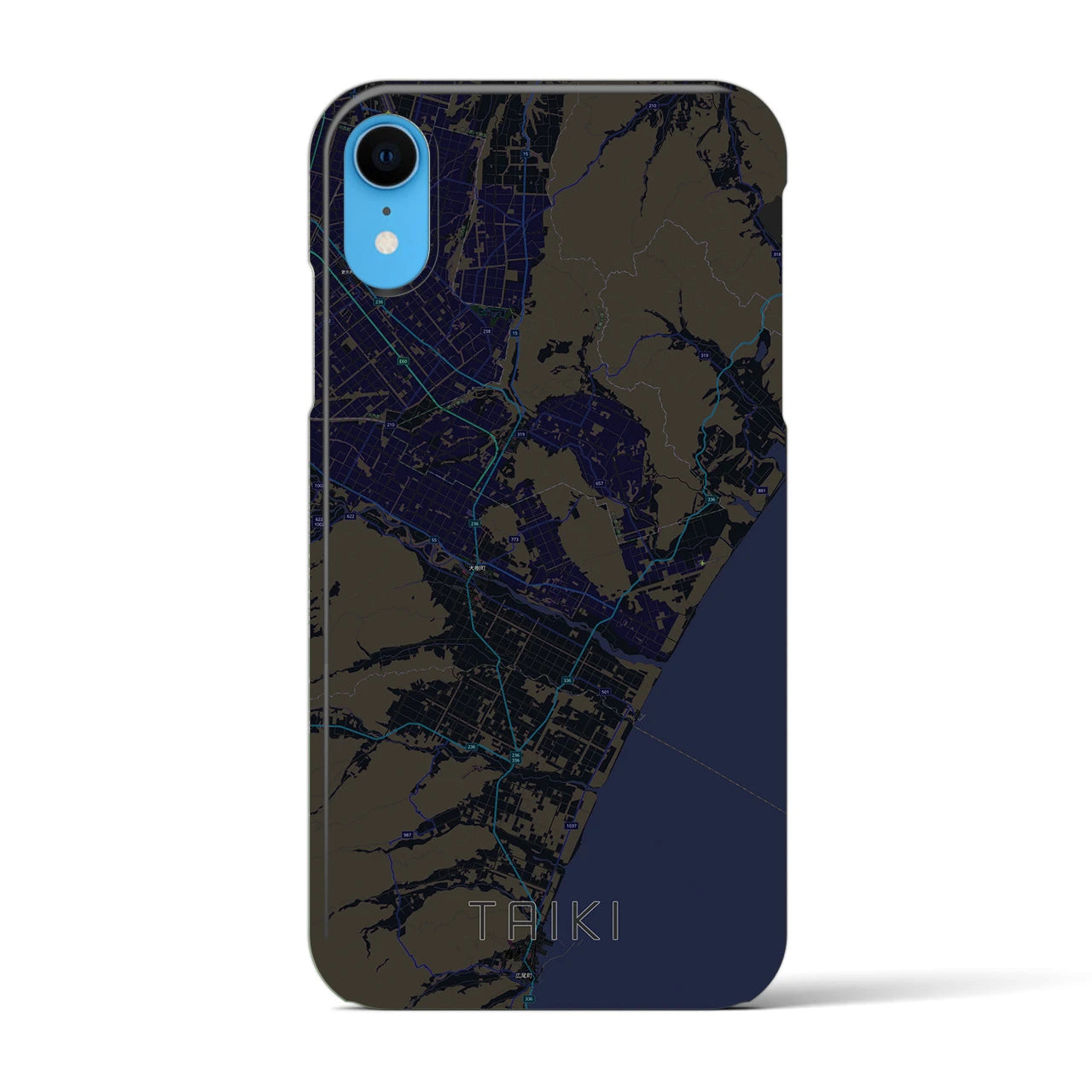 【大樹(北海道)】地図柄iPhoneケース(バックカバータイプ)