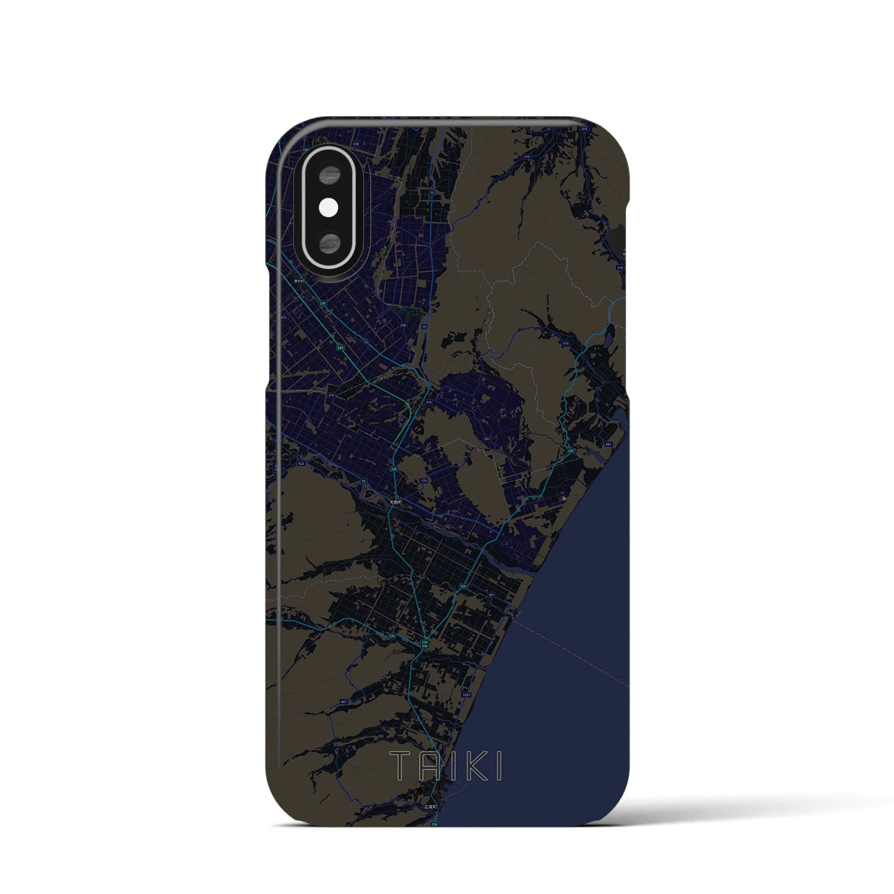 【大樹(北海道)】地図柄iPhoneケース(バックカバータイプ)