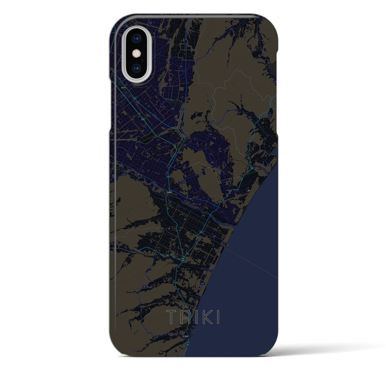 【大樹(北海道)】地図柄iPhoneケース(バックカバータイプ)