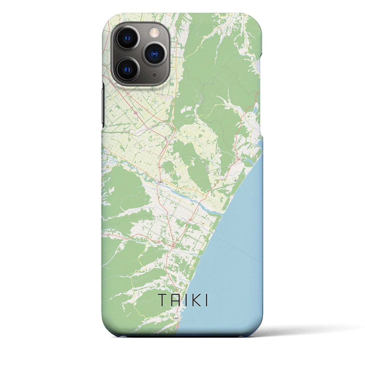【大樹(北海道)】地図柄iPhoneケース(バックカバータイプ)