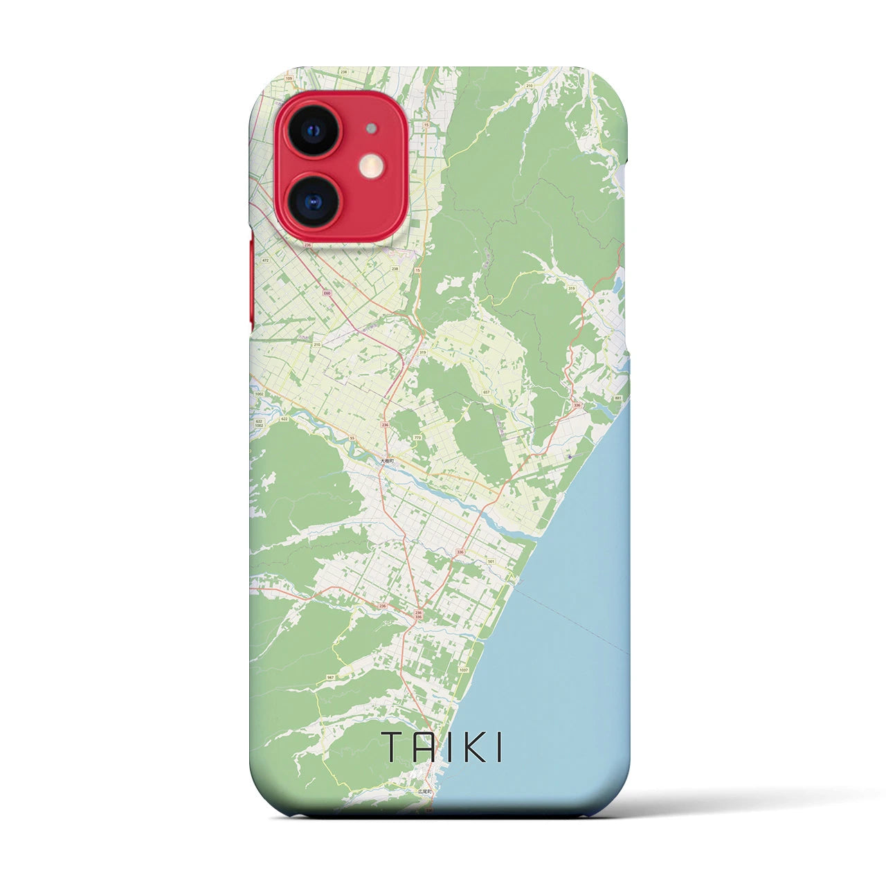 【大樹(北海道)】地図柄iPhoneケース(バックカバータイプ)