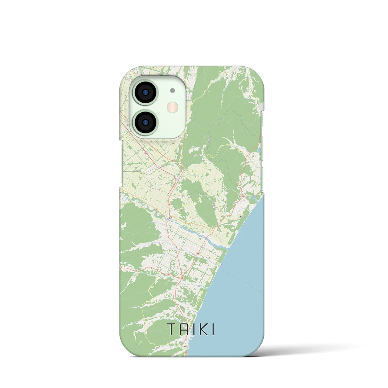 【大樹(北海道)】地図柄iPhoneケース(バックカバータイプ)