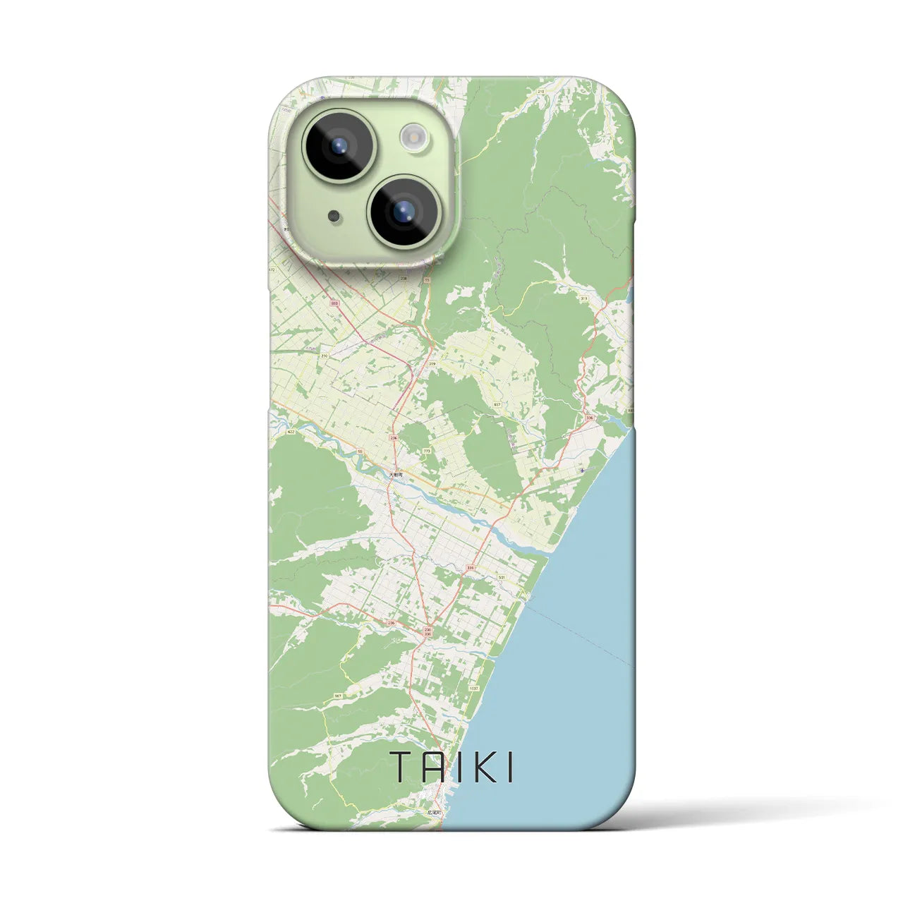 【大樹(北海道)】地図柄iPhoneケース(バックカバータイプ)
