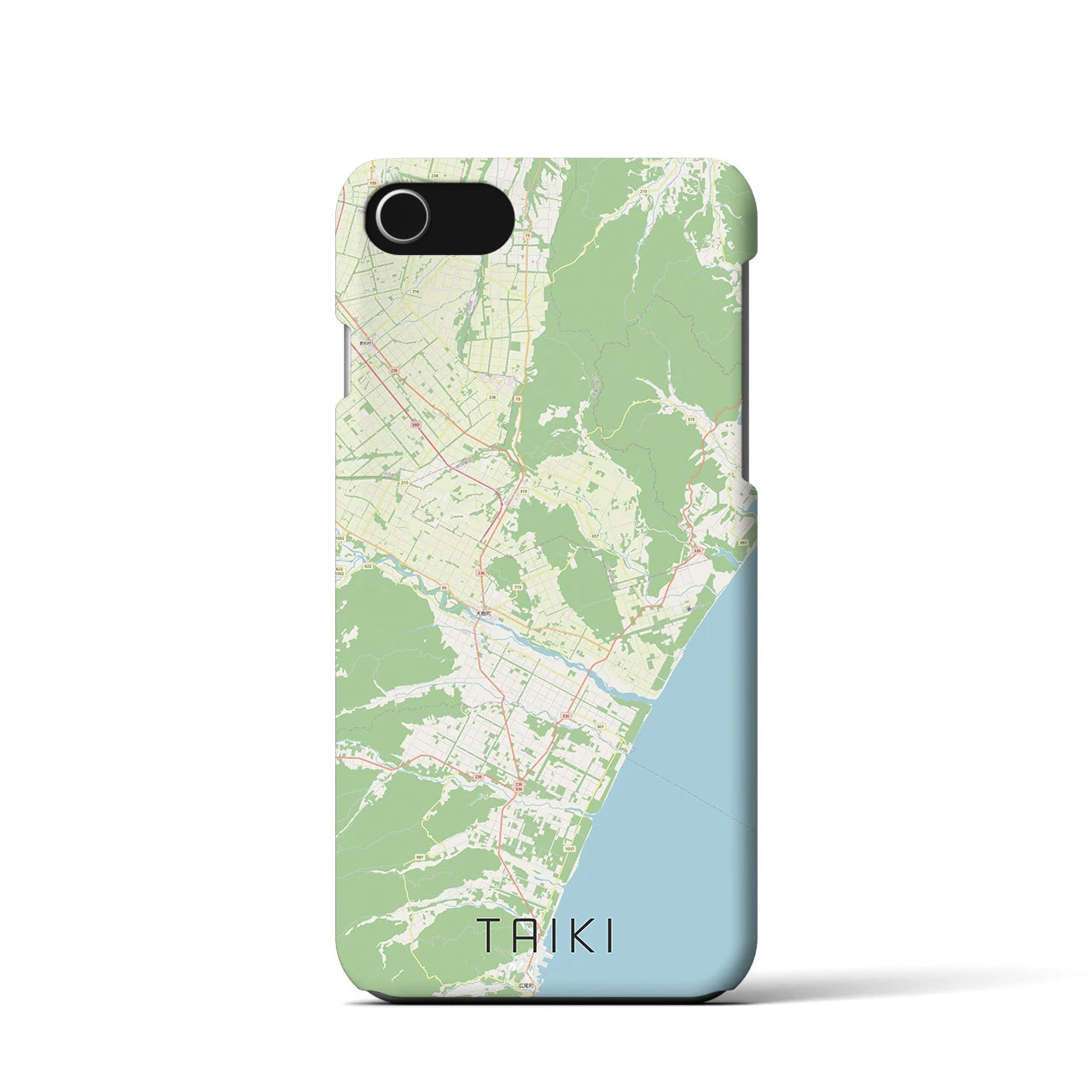 【大樹(北海道)】地図柄iPhoneケース(バックカバータイプ)