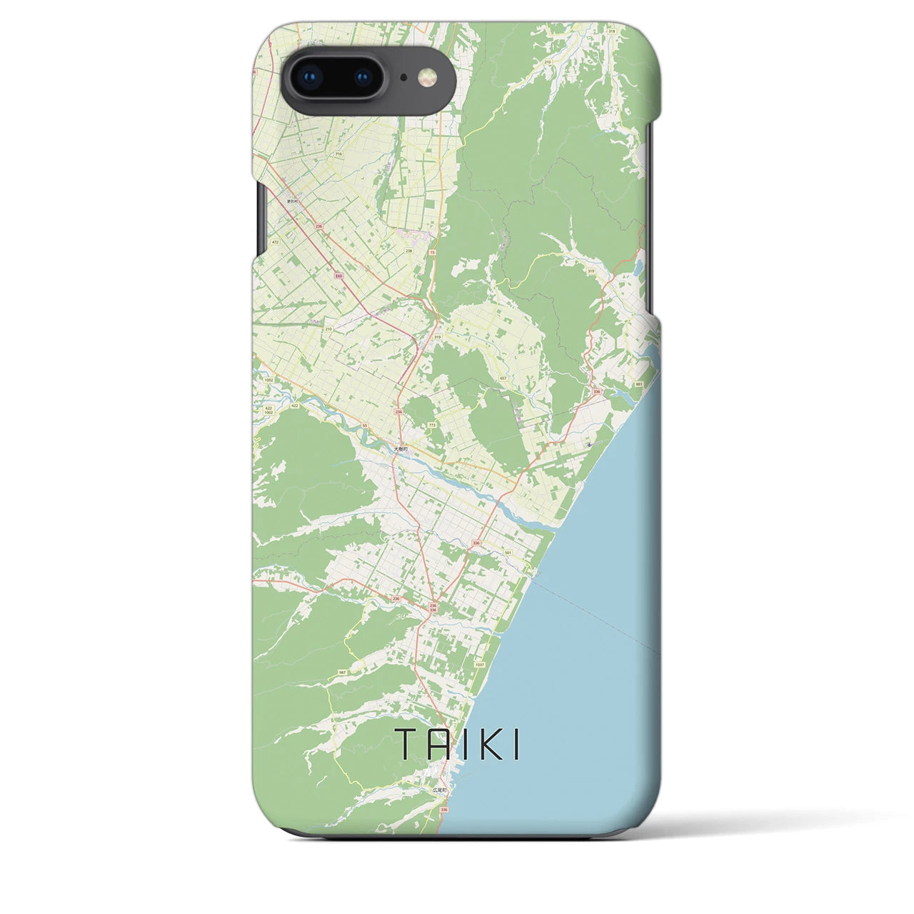 【大樹(北海道)】地図柄iPhoneケース(バックカバータイプ)