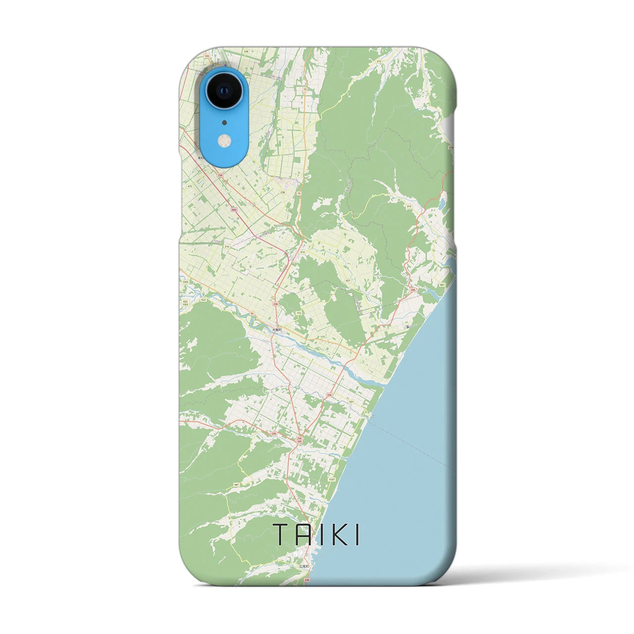 【大樹(北海道)】地図柄iPhoneケース(バックカバータイプ)