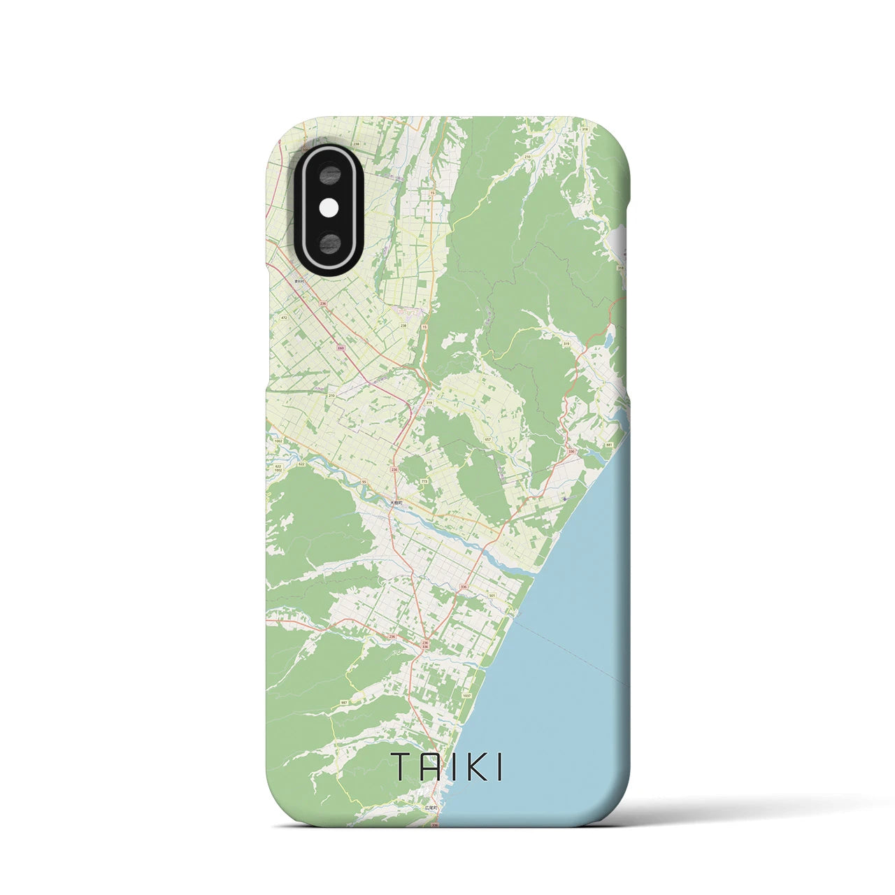 【大樹(北海道)】地図柄iPhoneケース(バックカバータイプ)