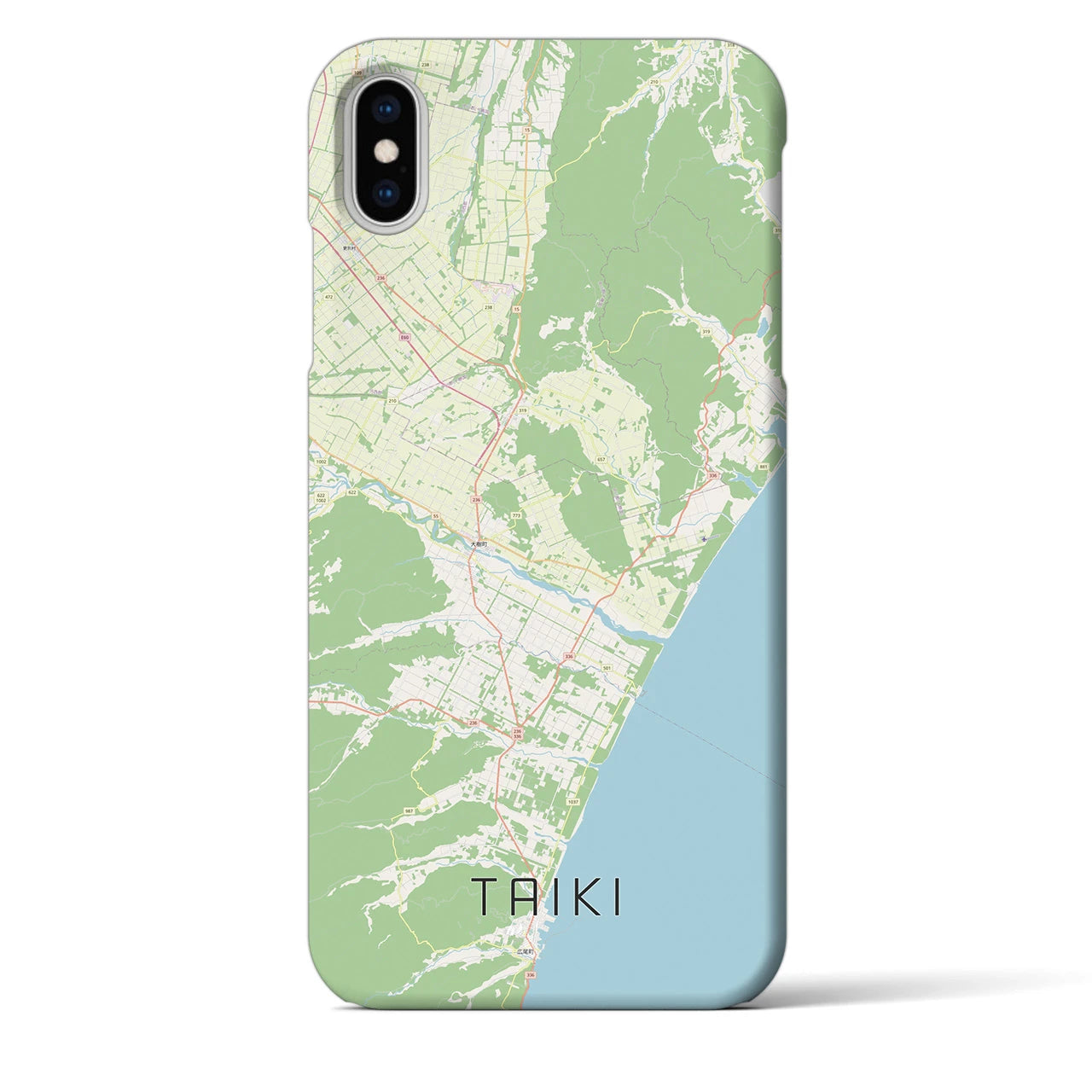【大樹(北海道)】地図柄iPhoneケース(バックカバータイプ)