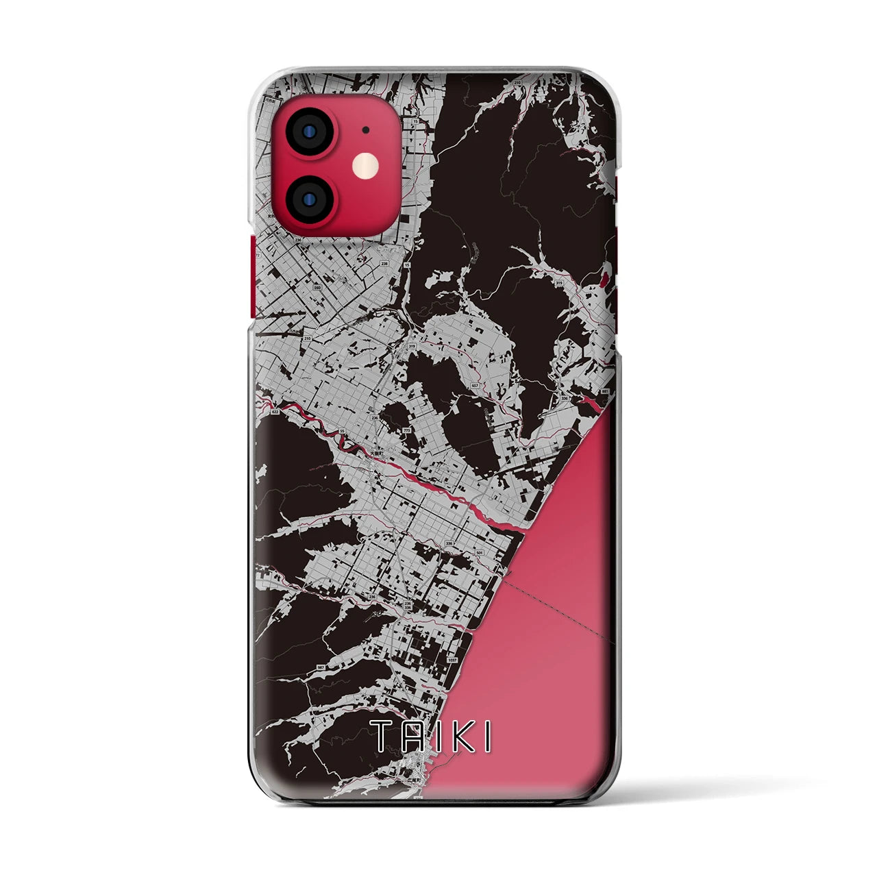 【大樹(北海道)】地図柄iPhoneケース(クリアタイプ)