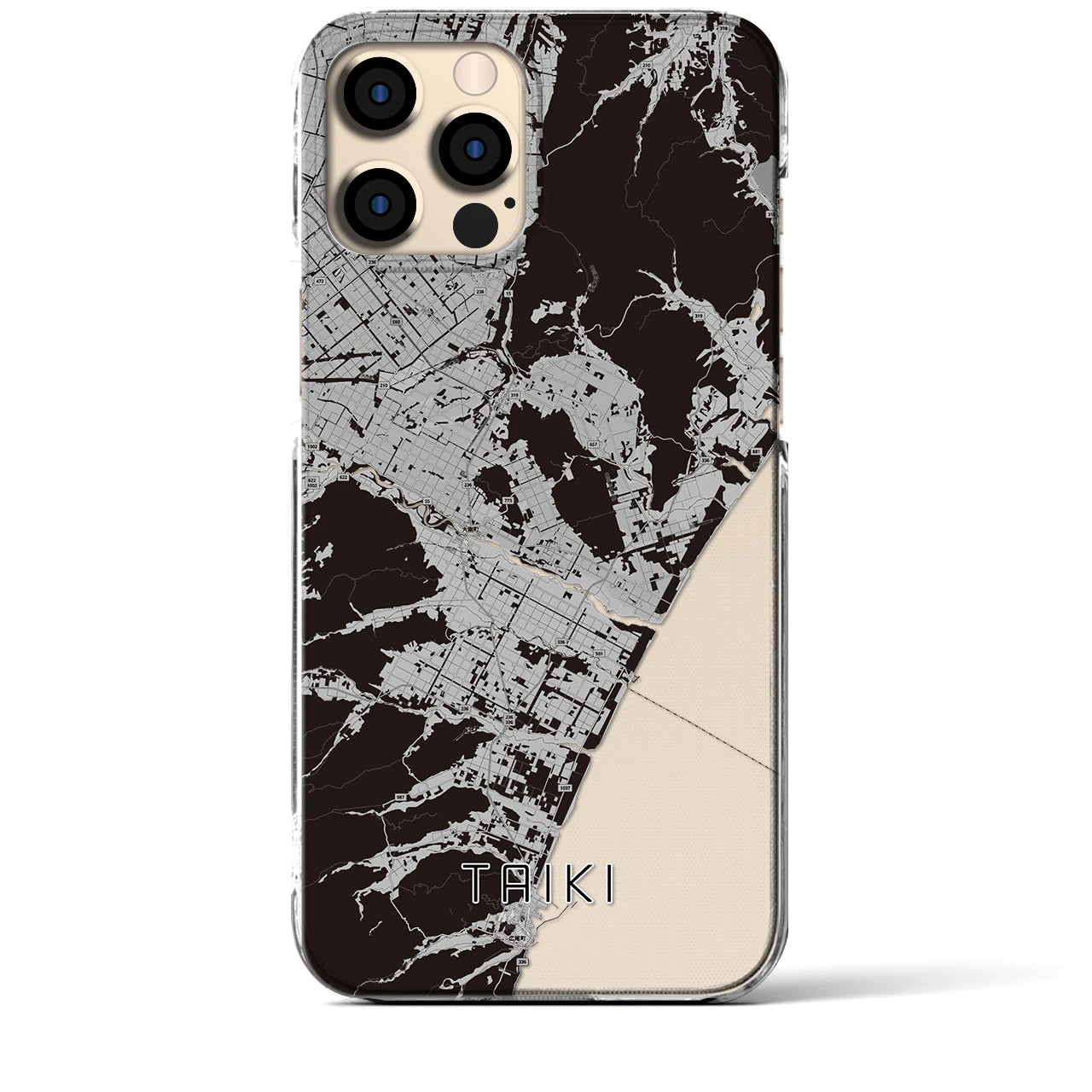 【大樹(北海道)】地図柄iPhoneケース(クリアタイプ)