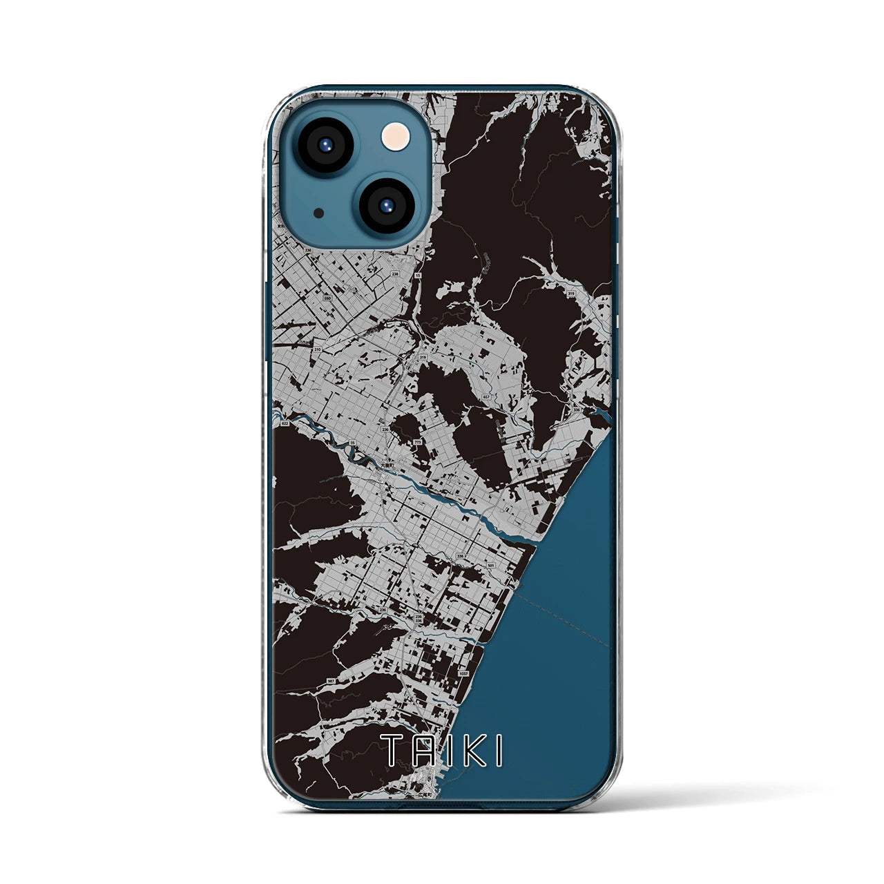 【大樹(北海道)】地図柄iPhoneケース(クリアタイプ)