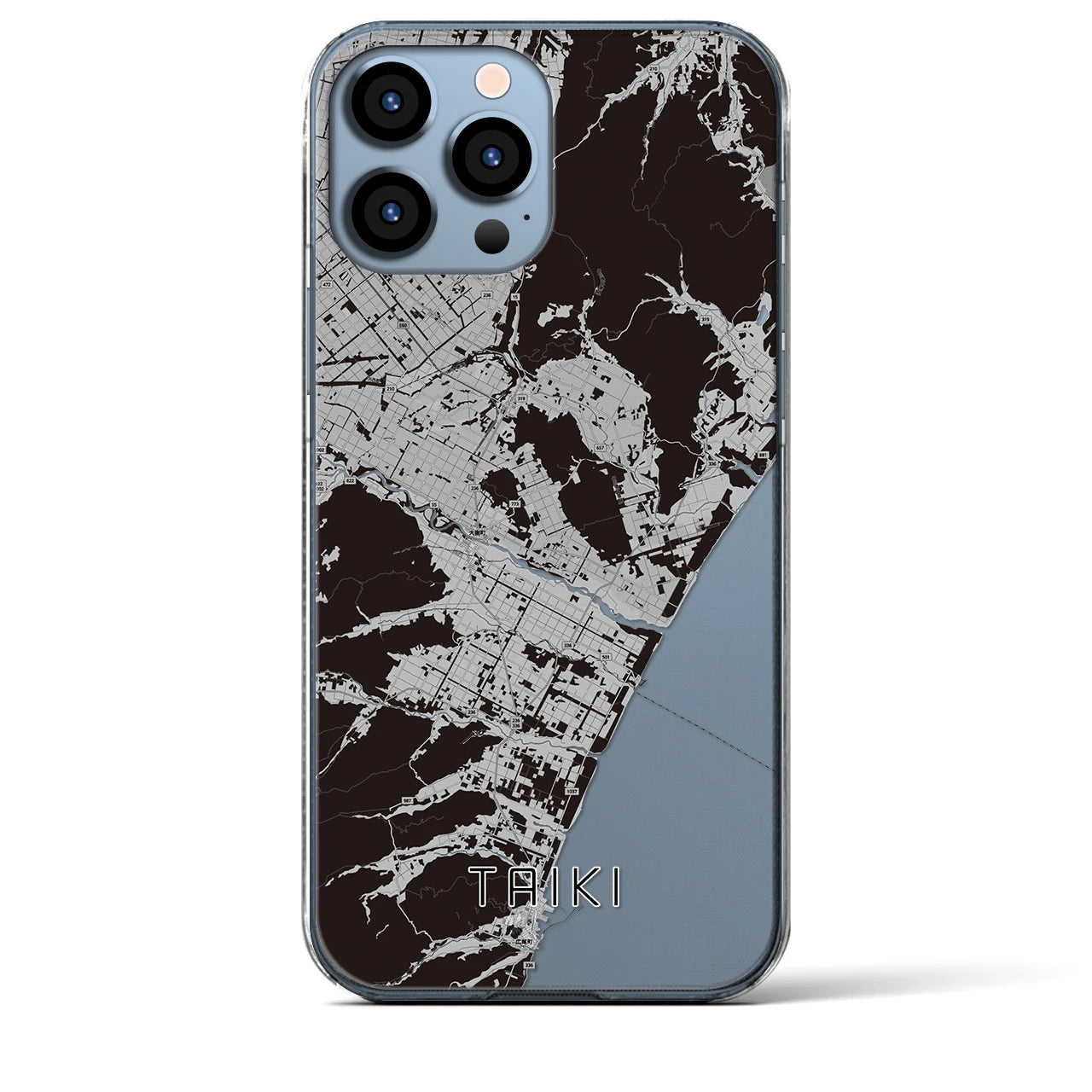 【大樹(北海道)】地図柄iPhoneケース(クリアタイプ)