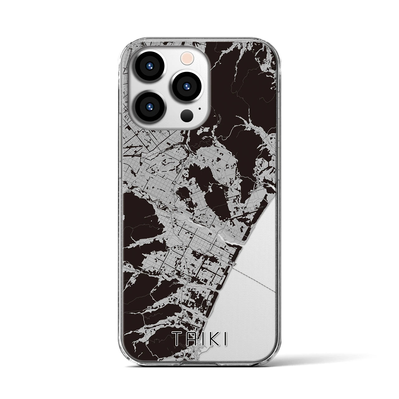 【大樹(北海道)】地図柄iPhoneケース(クリアタイプ)