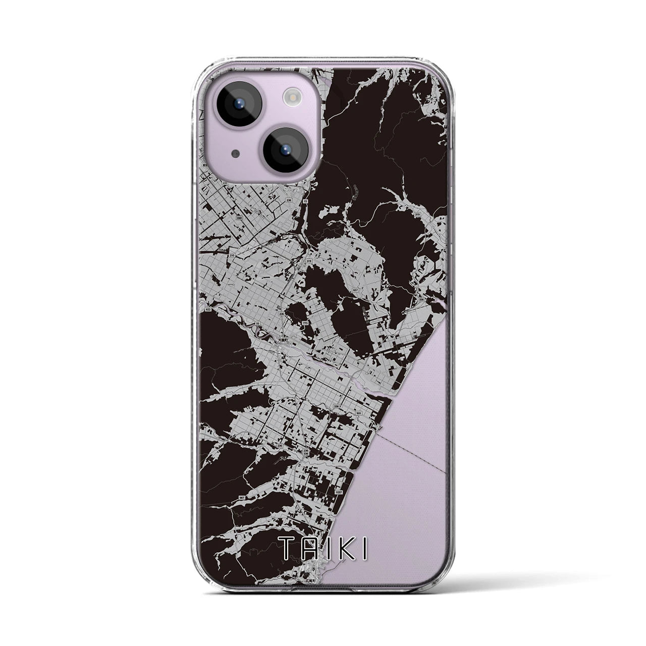 【大樹(北海道)】地図柄iPhoneケース(クリアタイプ)