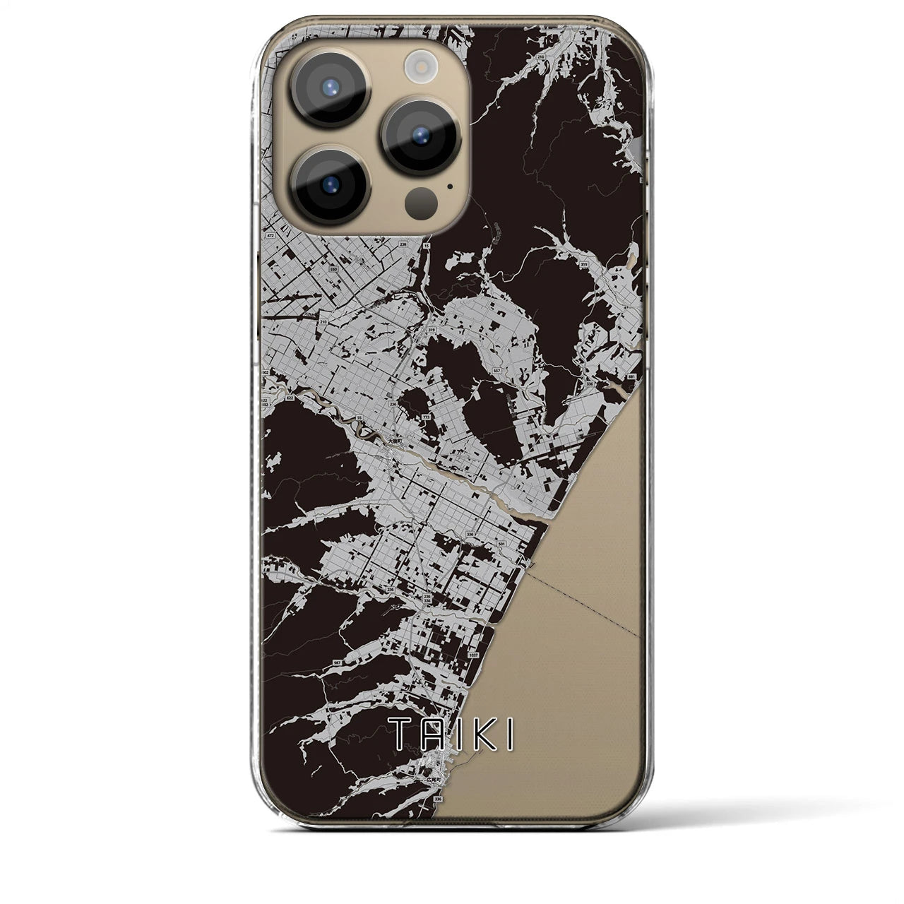 【大樹(北海道)】地図柄iPhoneケース(クリアタイプ)