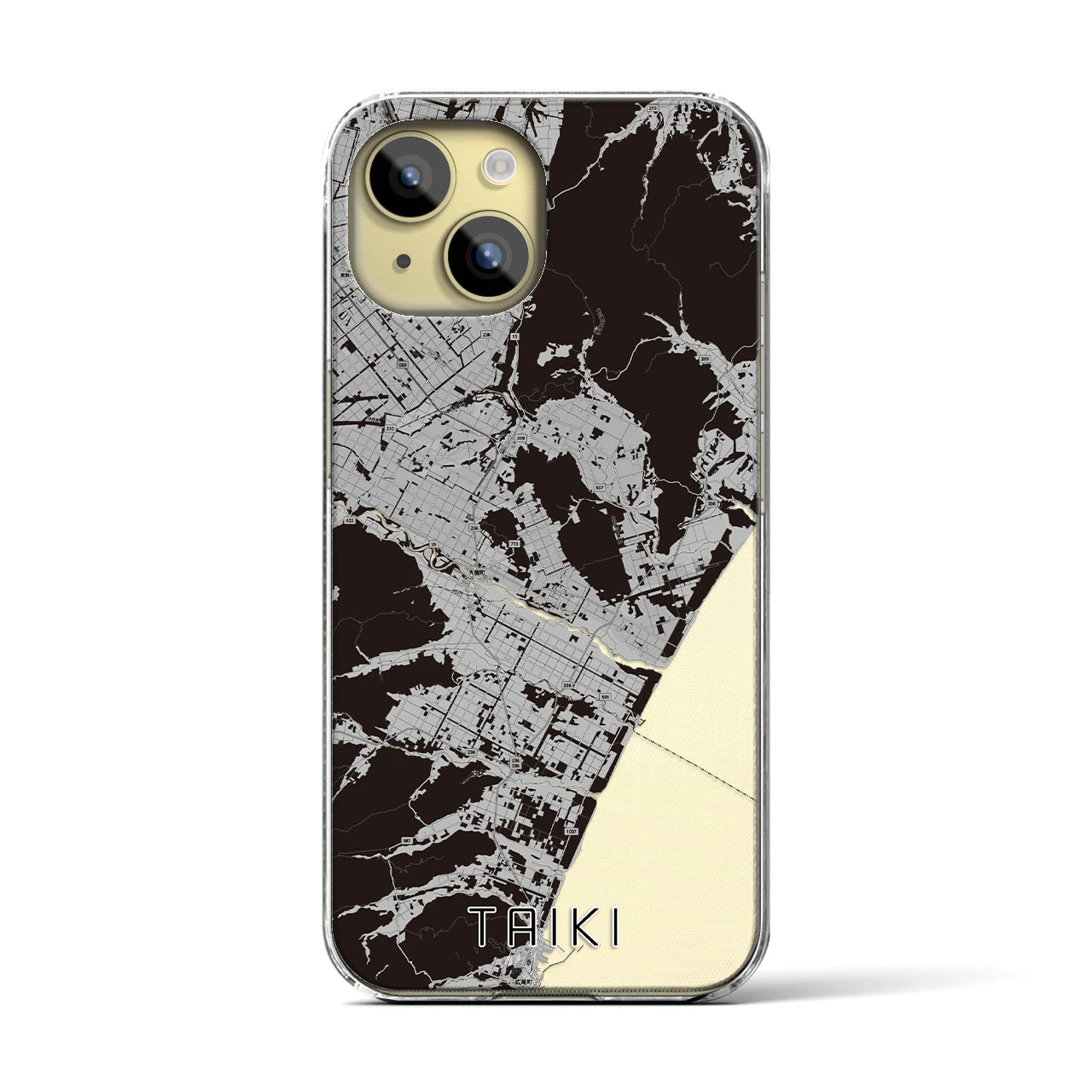 【大樹(北海道)】地図柄iPhoneケース(クリアタイプ)