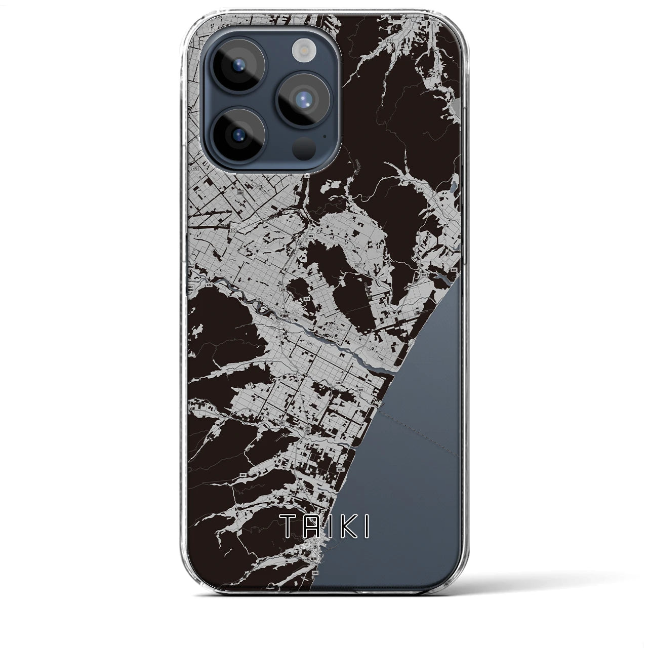 【大樹(北海道)】地図柄iPhoneケース(クリアタイプ)