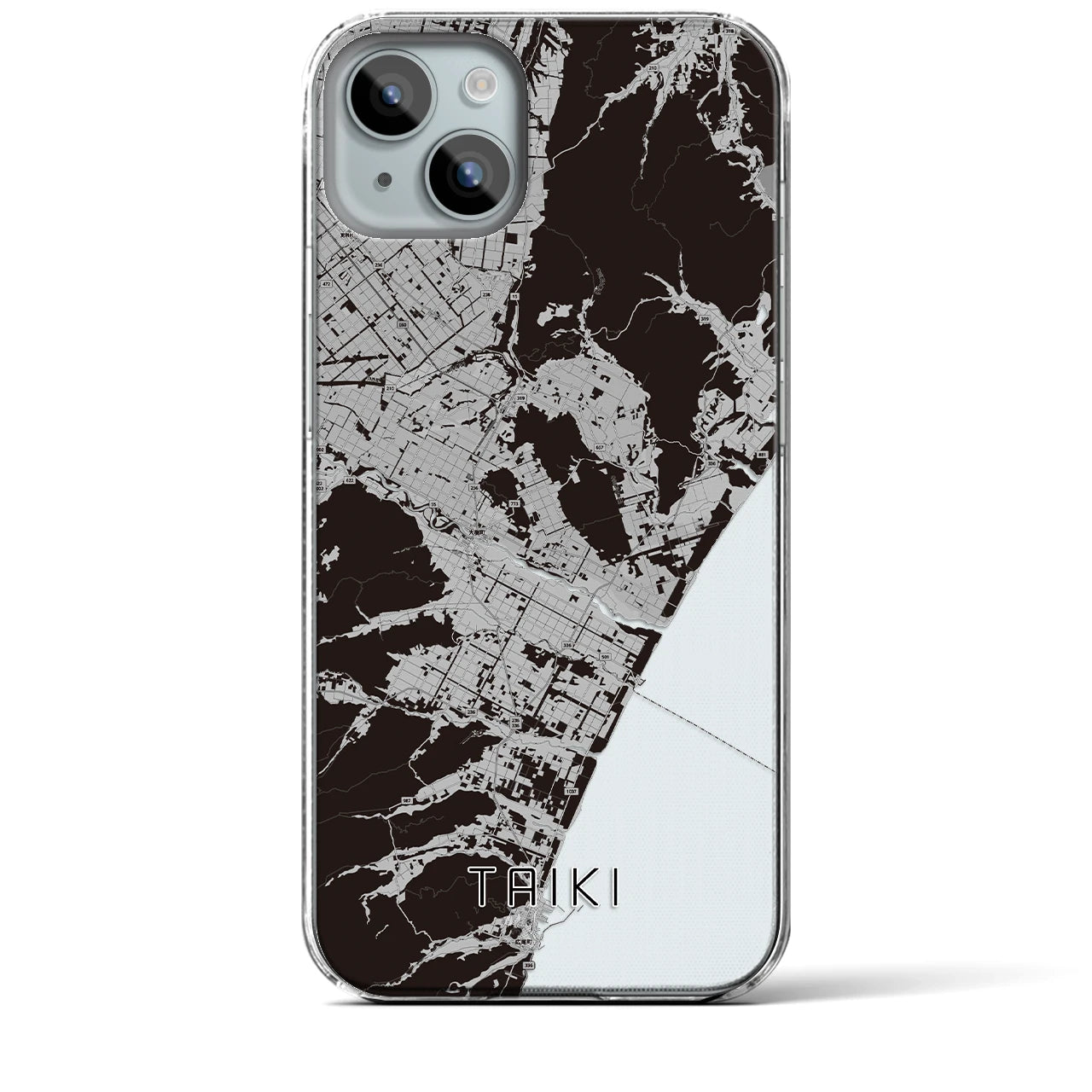 【大樹(北海道)】地図柄iPhoneケース(クリアタイプ)