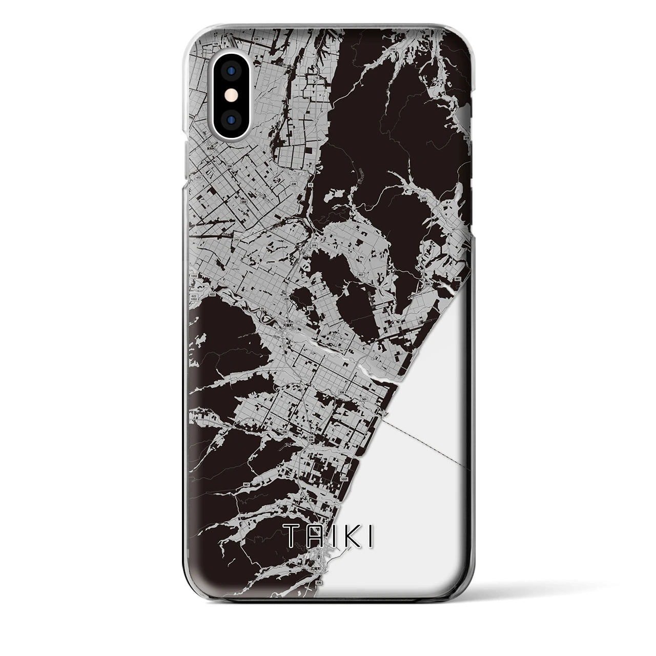 【大樹(北海道)】地図柄iPhoneケース(クリアタイプ)