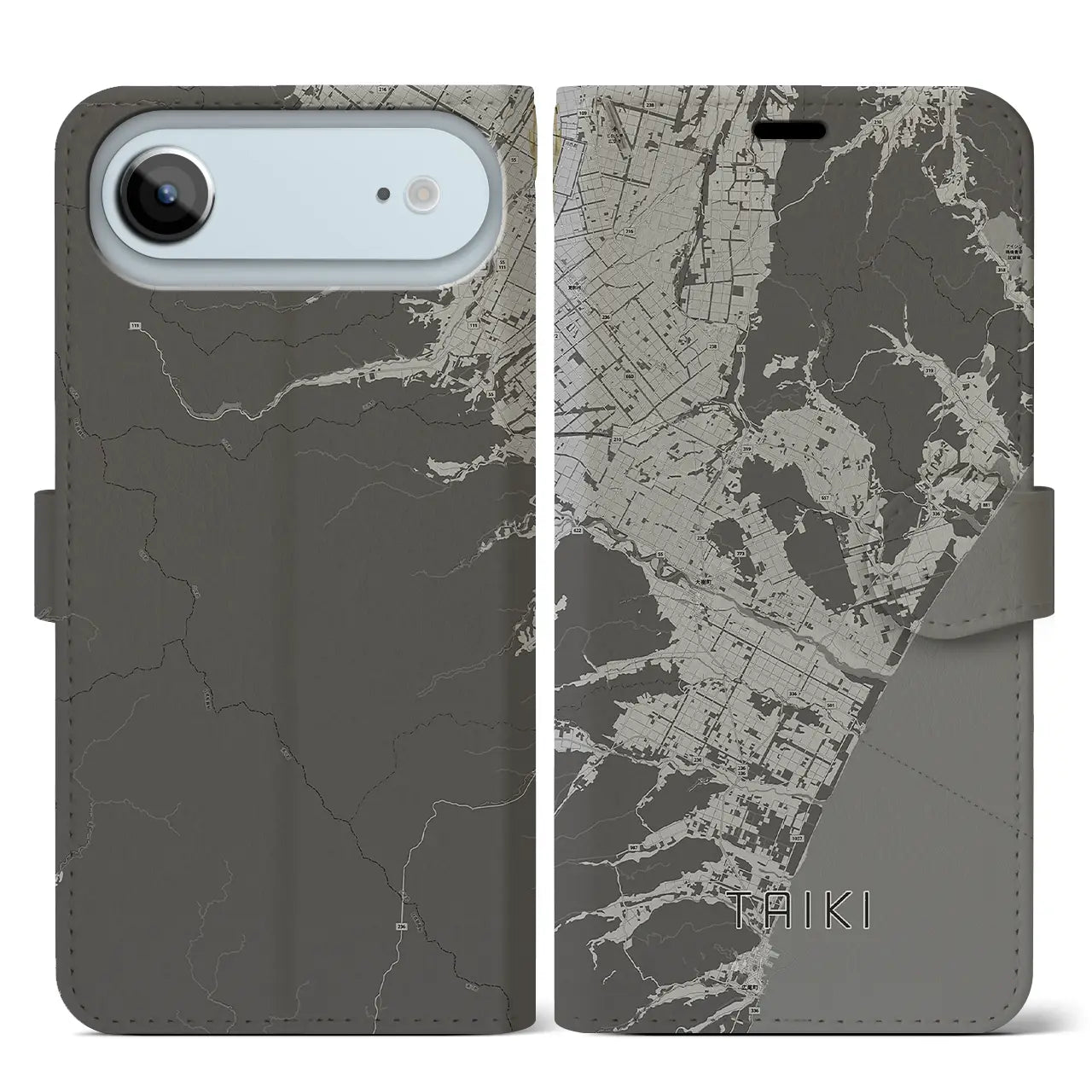 【大樹(北海道)】地図柄iPhoneケース(手帳タイプ)