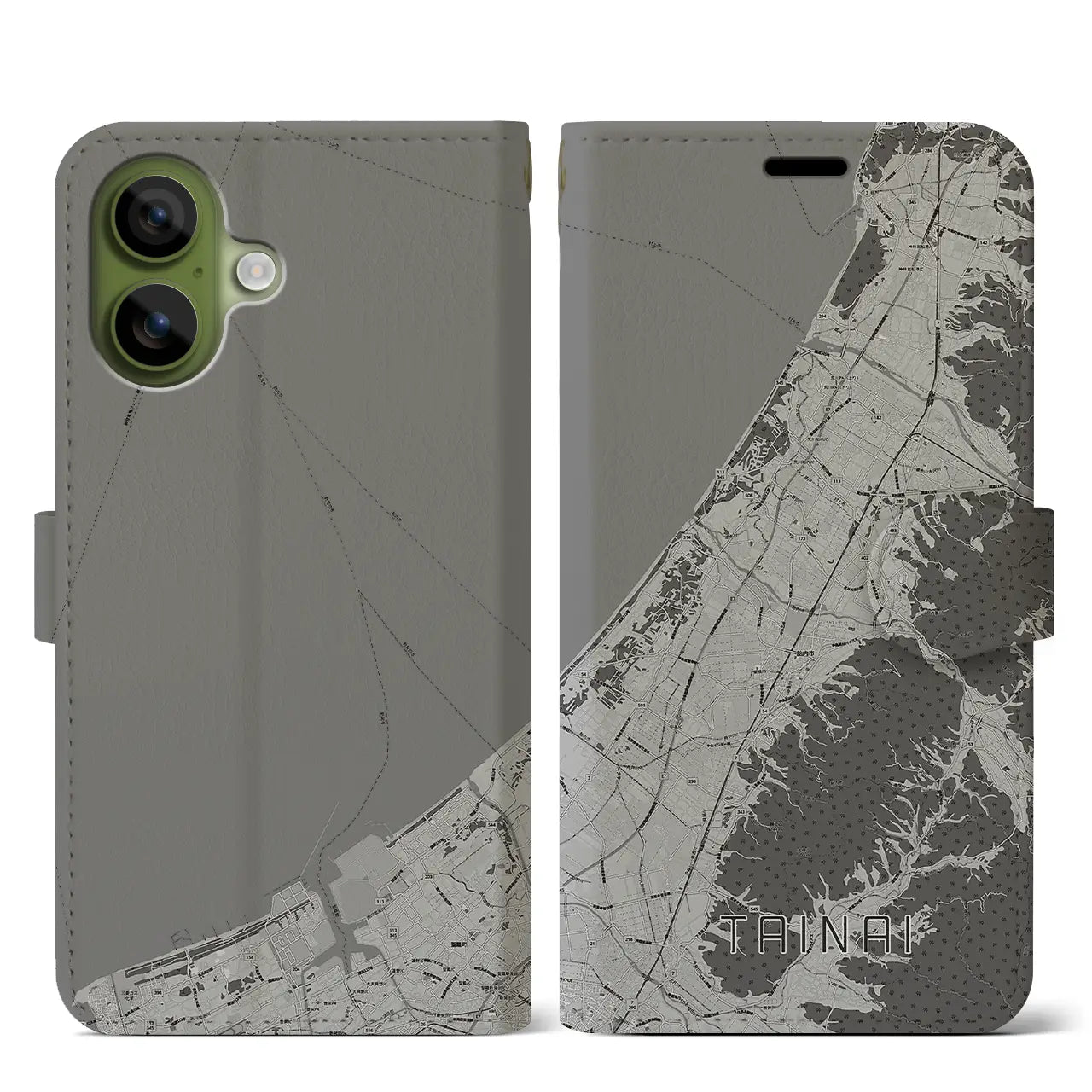 【胎内(新潟県)】地図柄iPhoneケース(手帳タイプ)