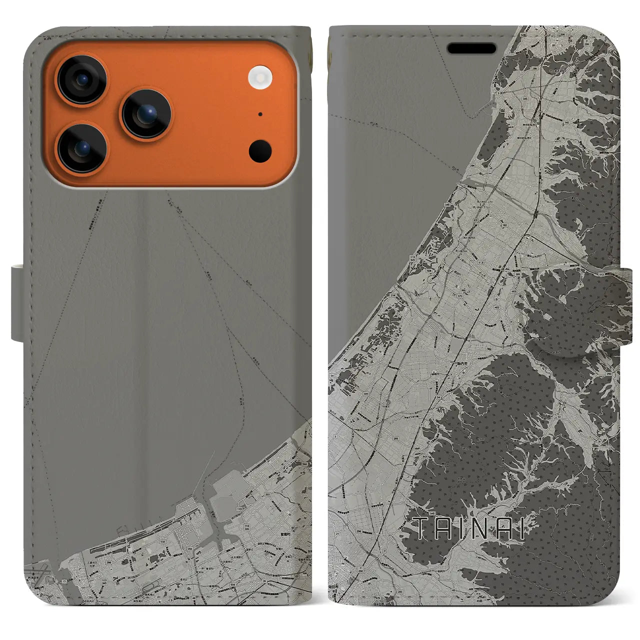 【胎内(新潟県)】地図柄iPhoneケース(手帳タイプ)