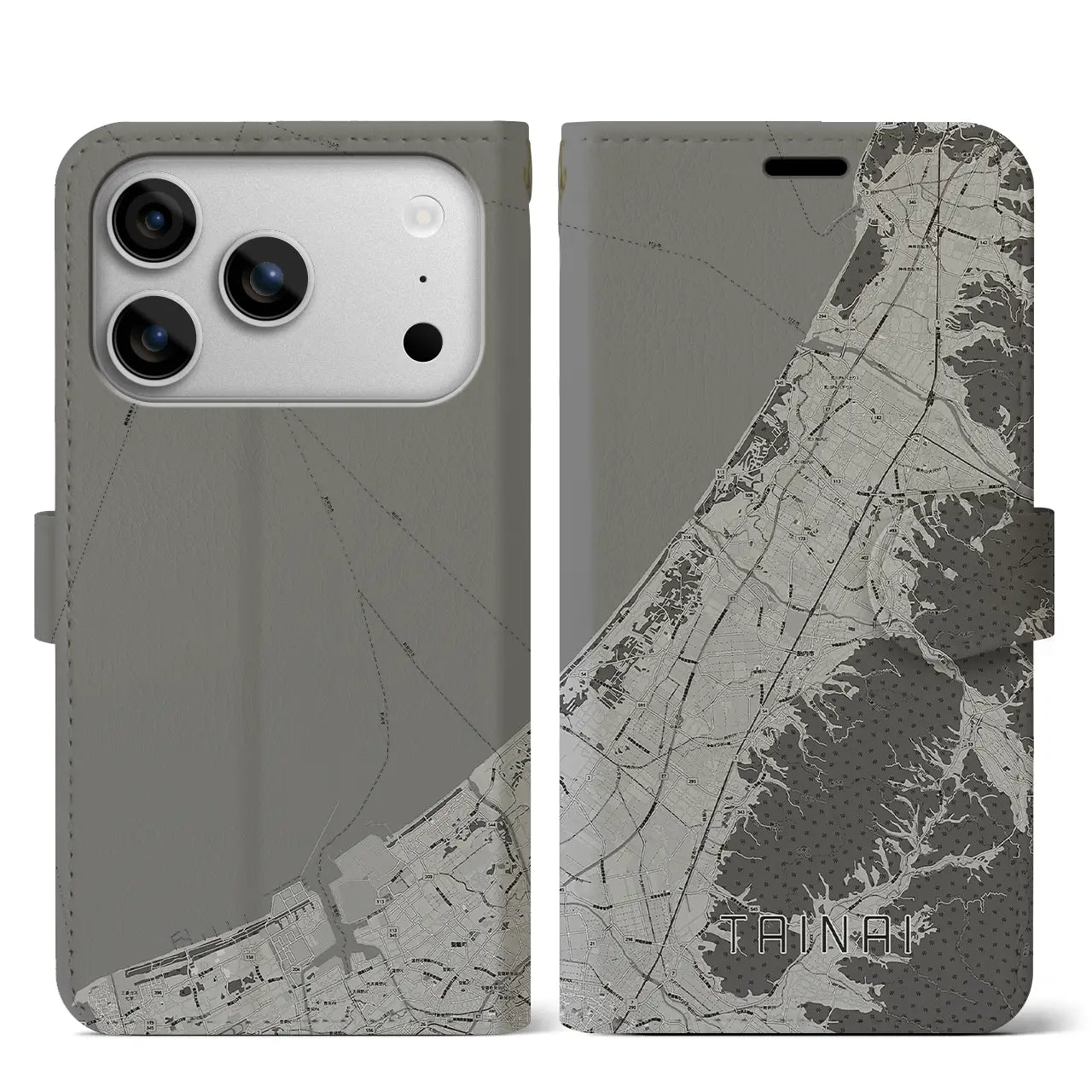 【胎内(新潟県)】地図柄iPhoneケース(手帳タイプ)