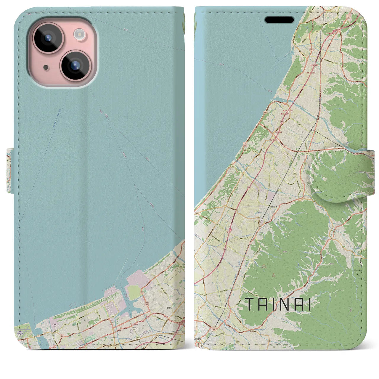 【胎内(新潟県)】地図柄iPhoneケース(手帳タイプ)