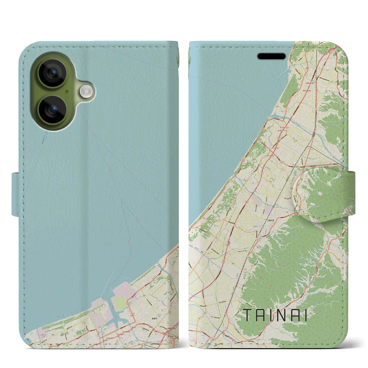 【胎内(新潟県)】地図柄iPhoneケース(手帳タイプ)