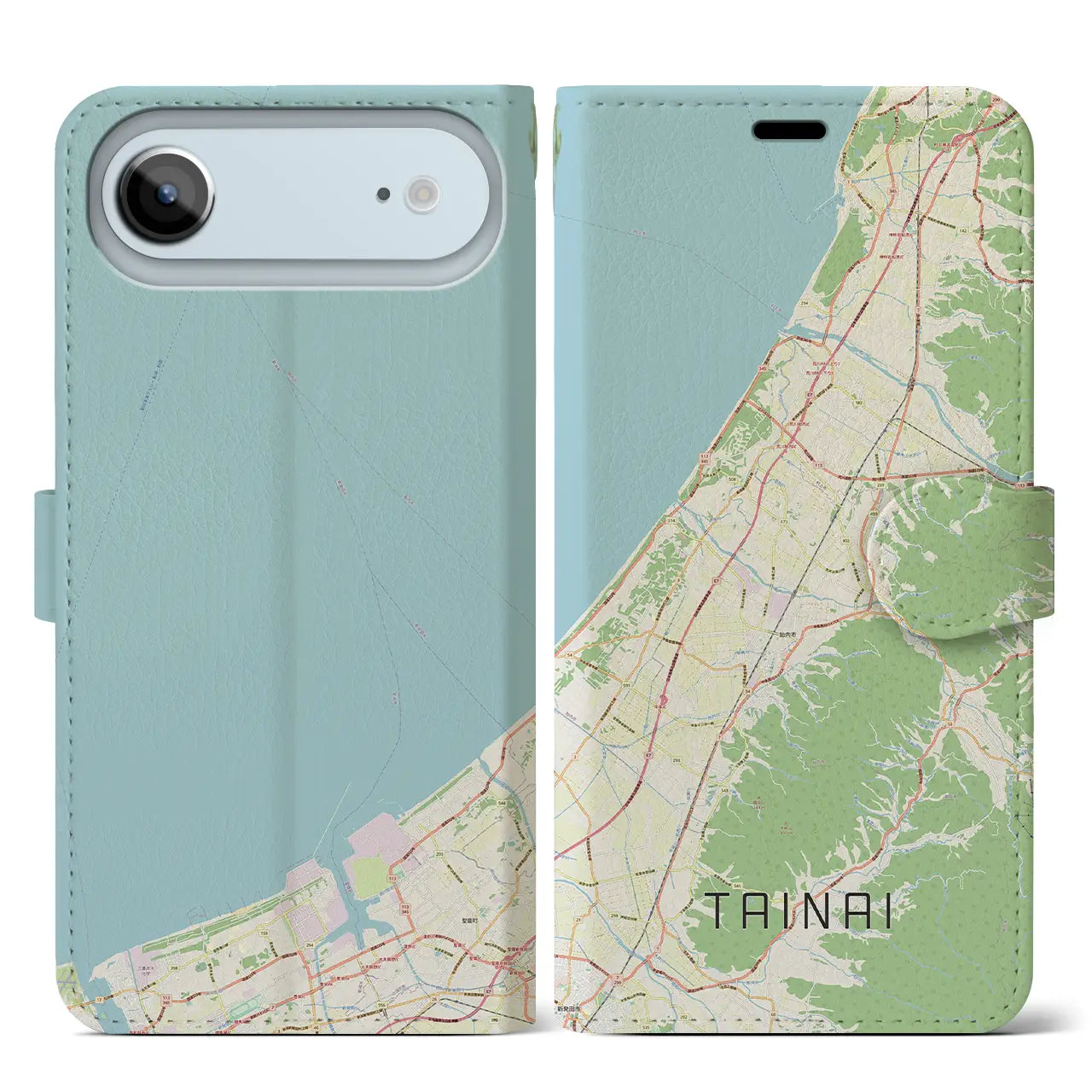 【胎内(新潟県)】地図柄iPhoneケース(手帳タイプ)