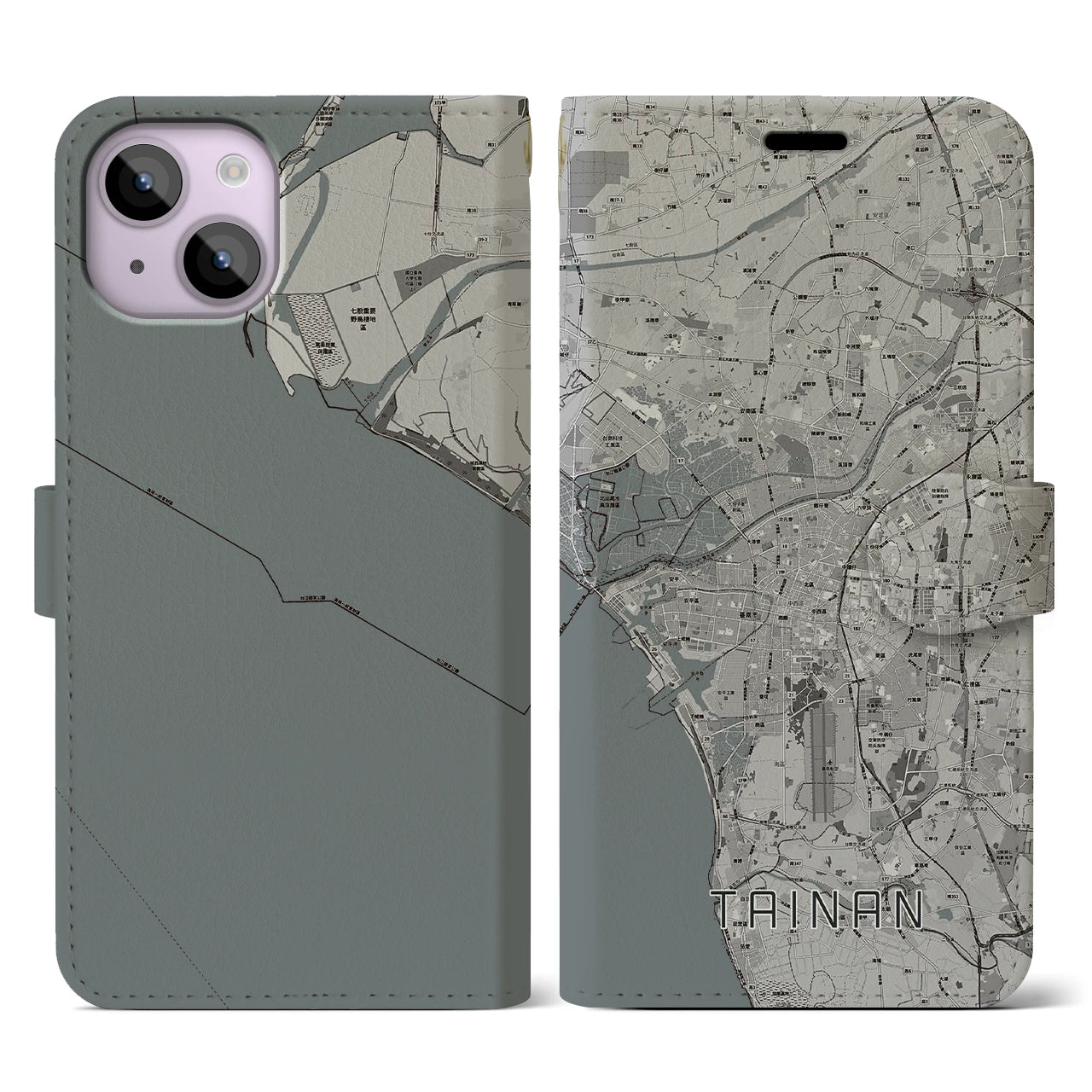 【台南(台湾)】地図柄iPhoneケース(手帳タイプ)