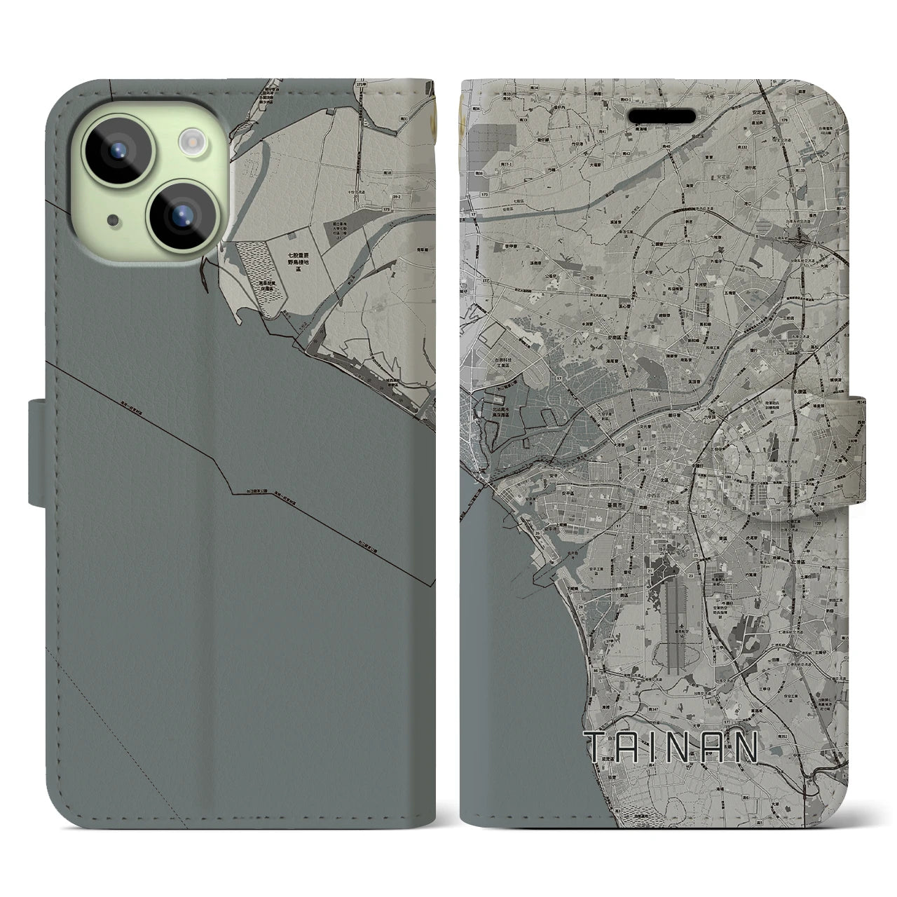 【台南(台湾)】地図柄iPhoneケース(手帳タイプ)