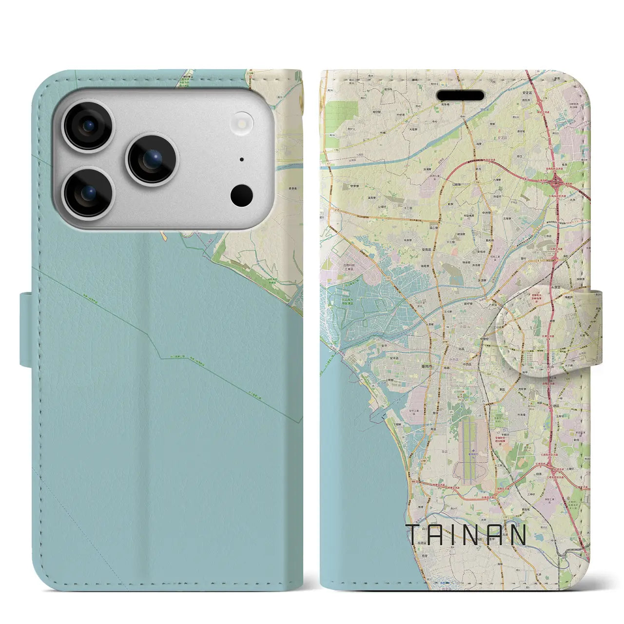 【台南(台湾)】地図柄iPhoneケース(手帳タイプ)