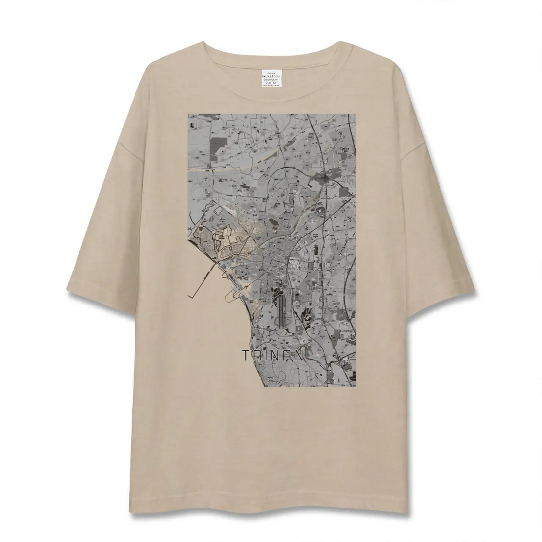 【台南(台湾)】地図柄ビッグシルエットTシャツ