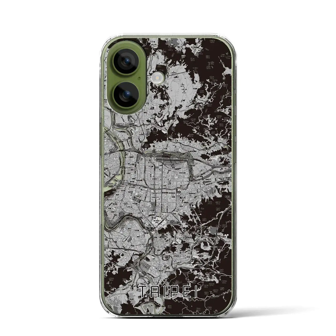 【台北(台湾)】地図柄iPhoneケース(クリアタイプ)モノトーン・iPhone 17 Pro Max 用