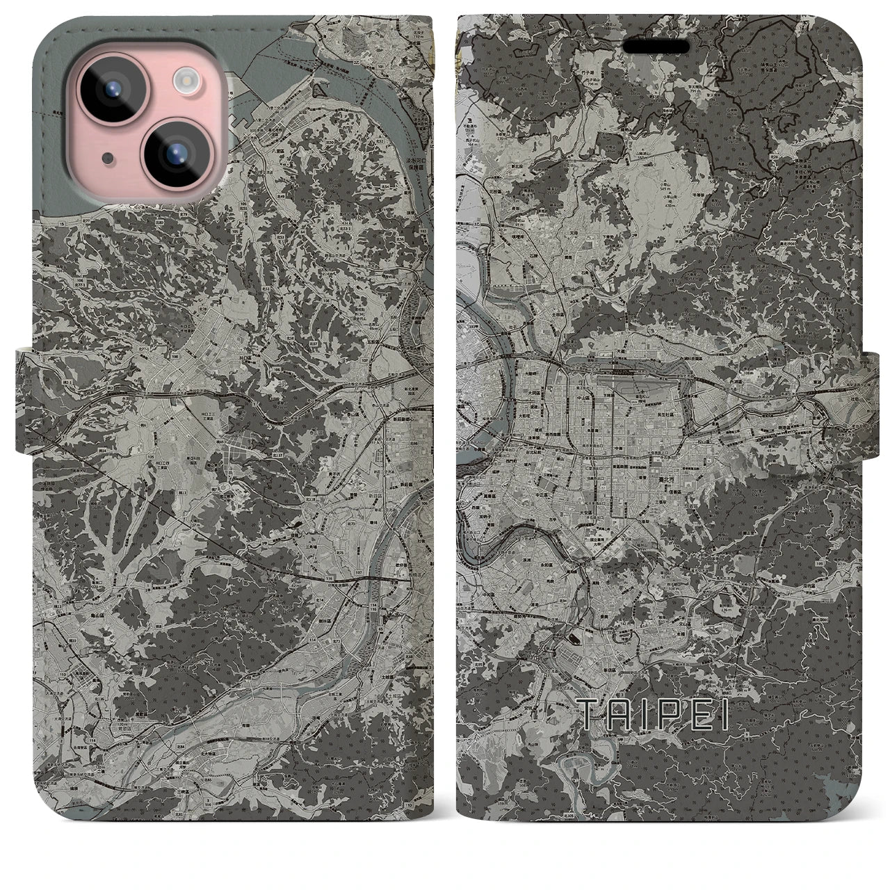 【台北(台湾)】地図柄iPhoneケース(手帳タイプ)