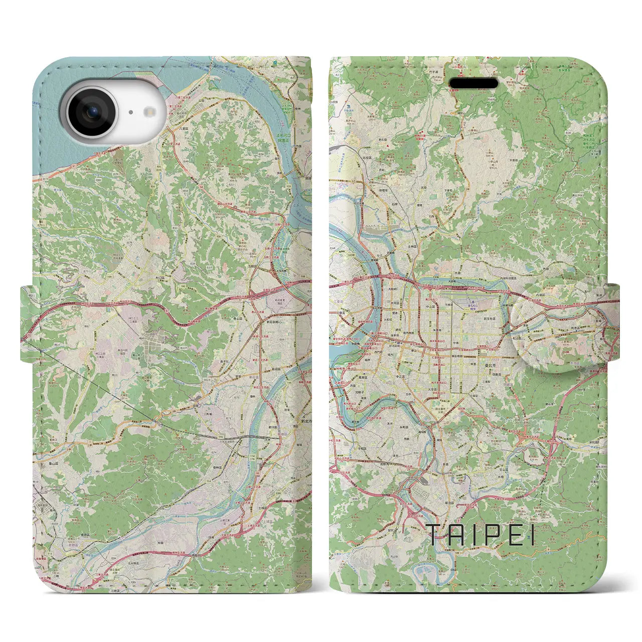 【台北(台湾)】地図柄iPhoneケース(手帳タイプ)