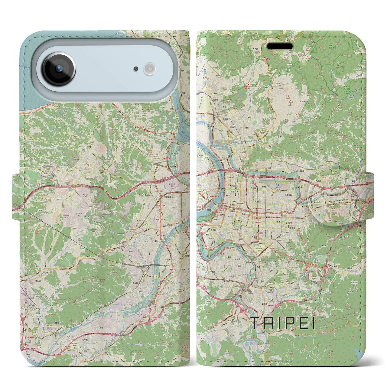 【台北(台湾)】地図柄iPhoneケース(手帳タイプ)ナチュラル・iPhone 17 Pro Max 用