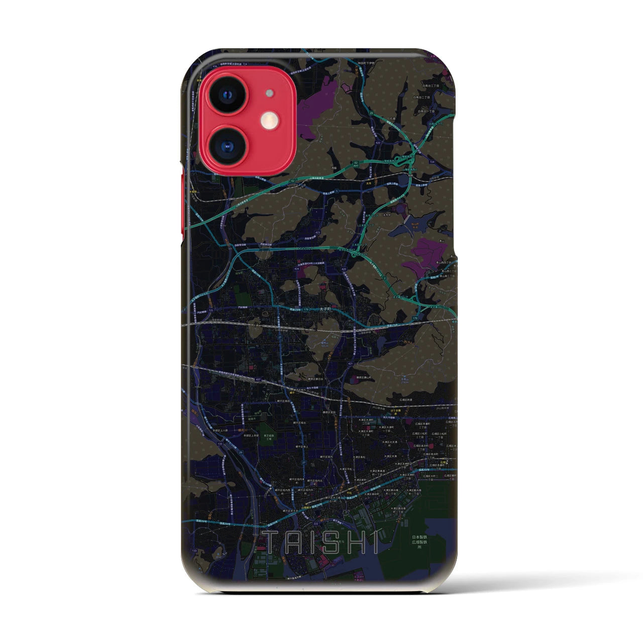 【太子(兵庫県)】地図柄iPhoneケース(バックカバータイプ)