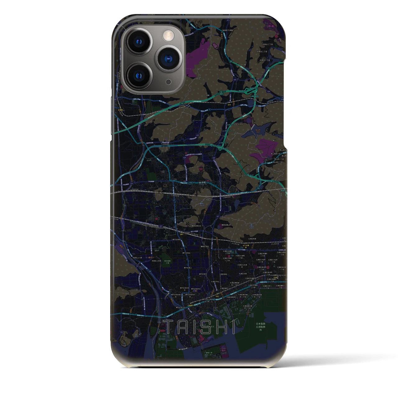 【太子(兵庫県)】地図柄iPhoneケース(バックカバータイプ)