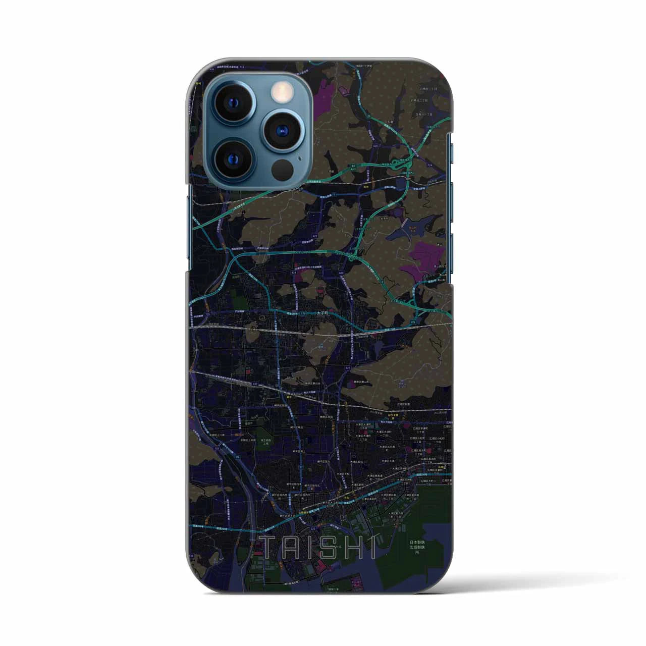【太子(兵庫県)】地図柄iPhoneケース(バックカバータイプ)